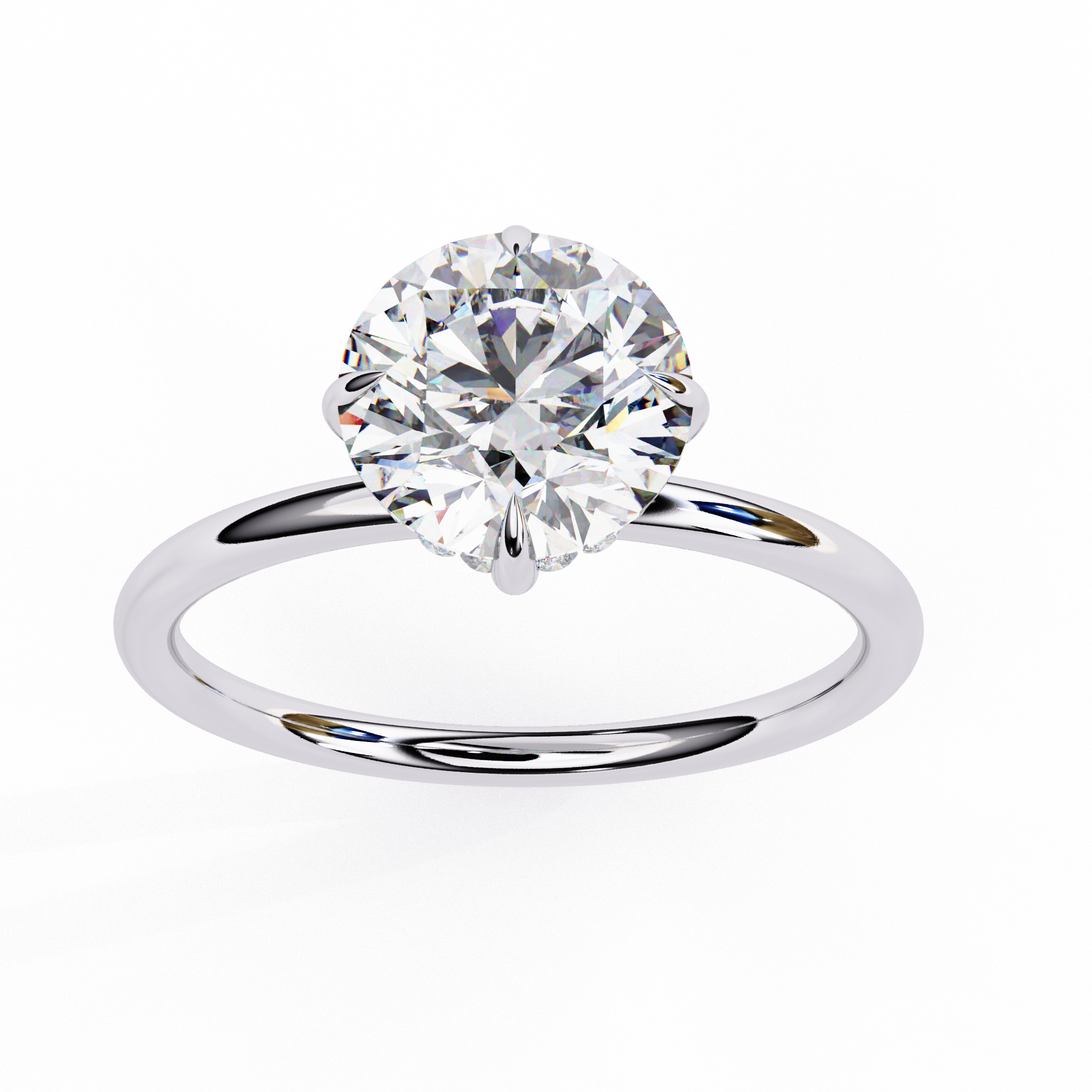 1.92 ct Light Round Ring 9k
