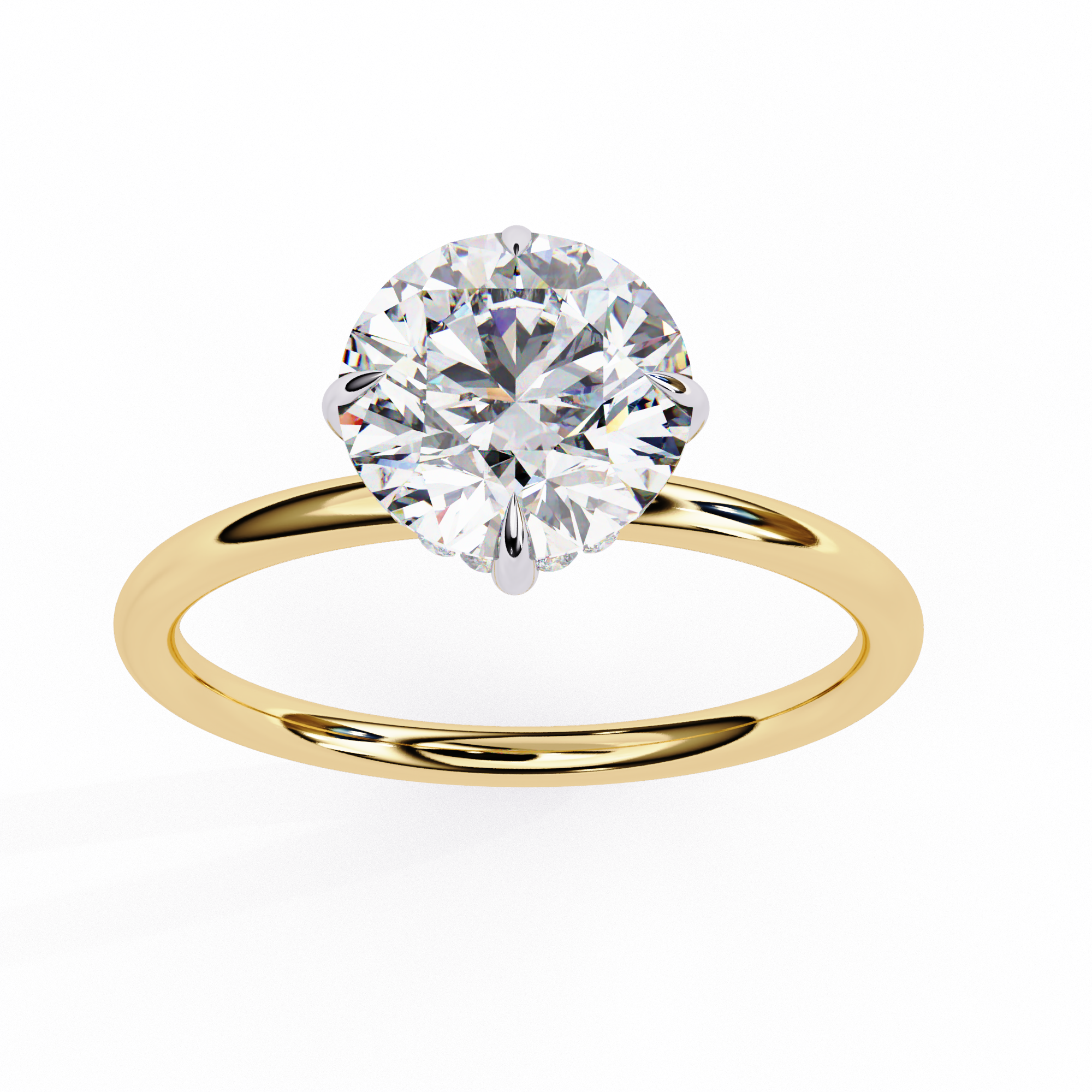 1.92 ct Light Round Ring 9k