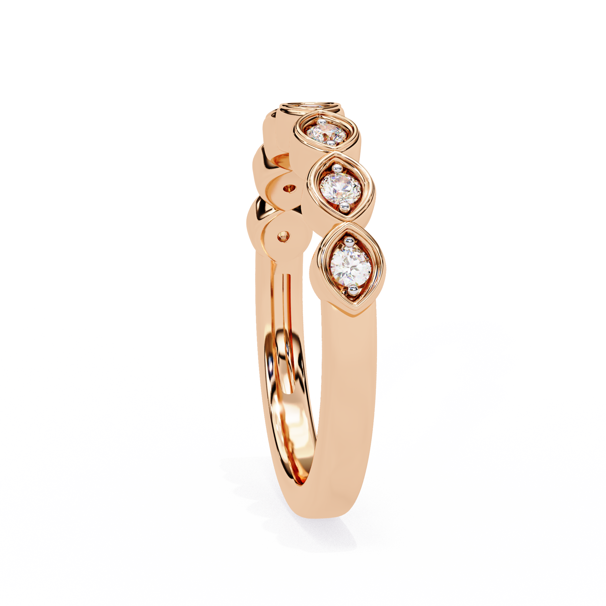 0.21 carat round band 9k