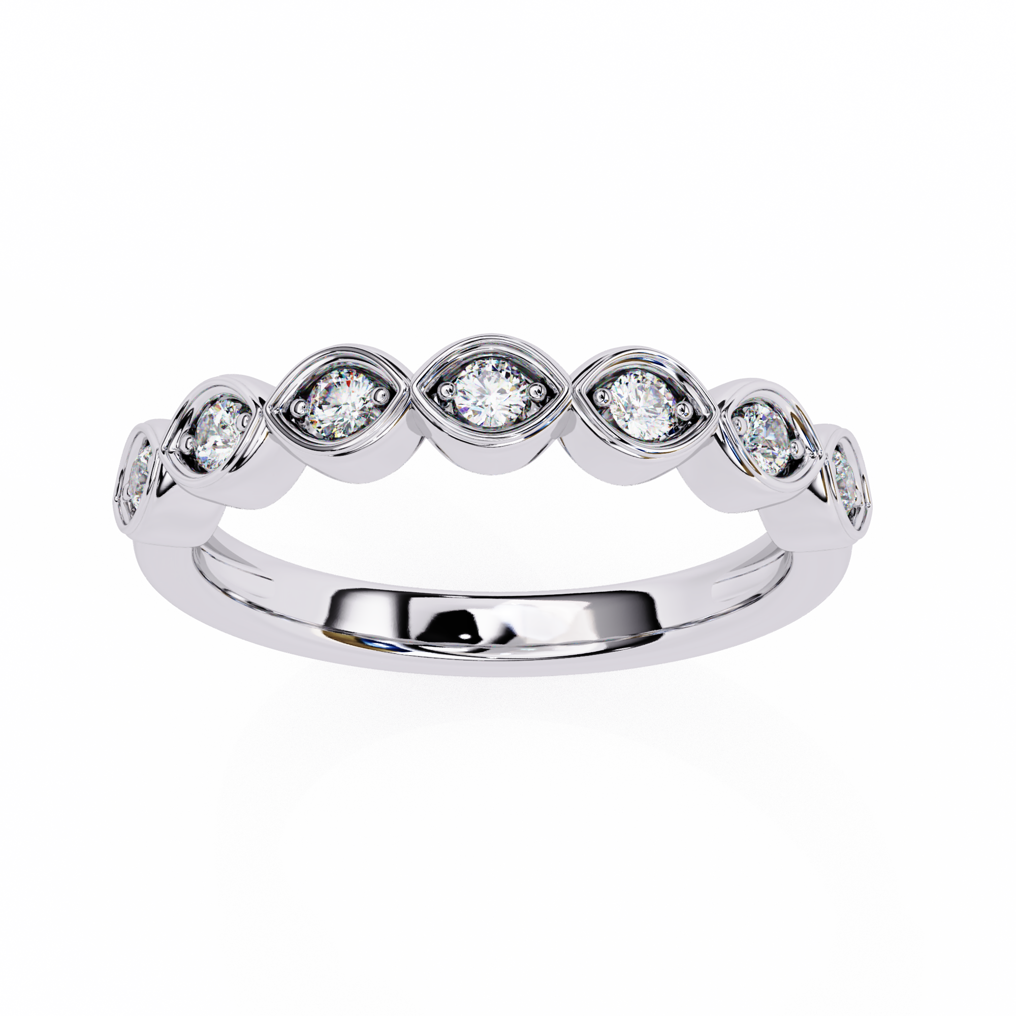 0.21 carat round band 9k