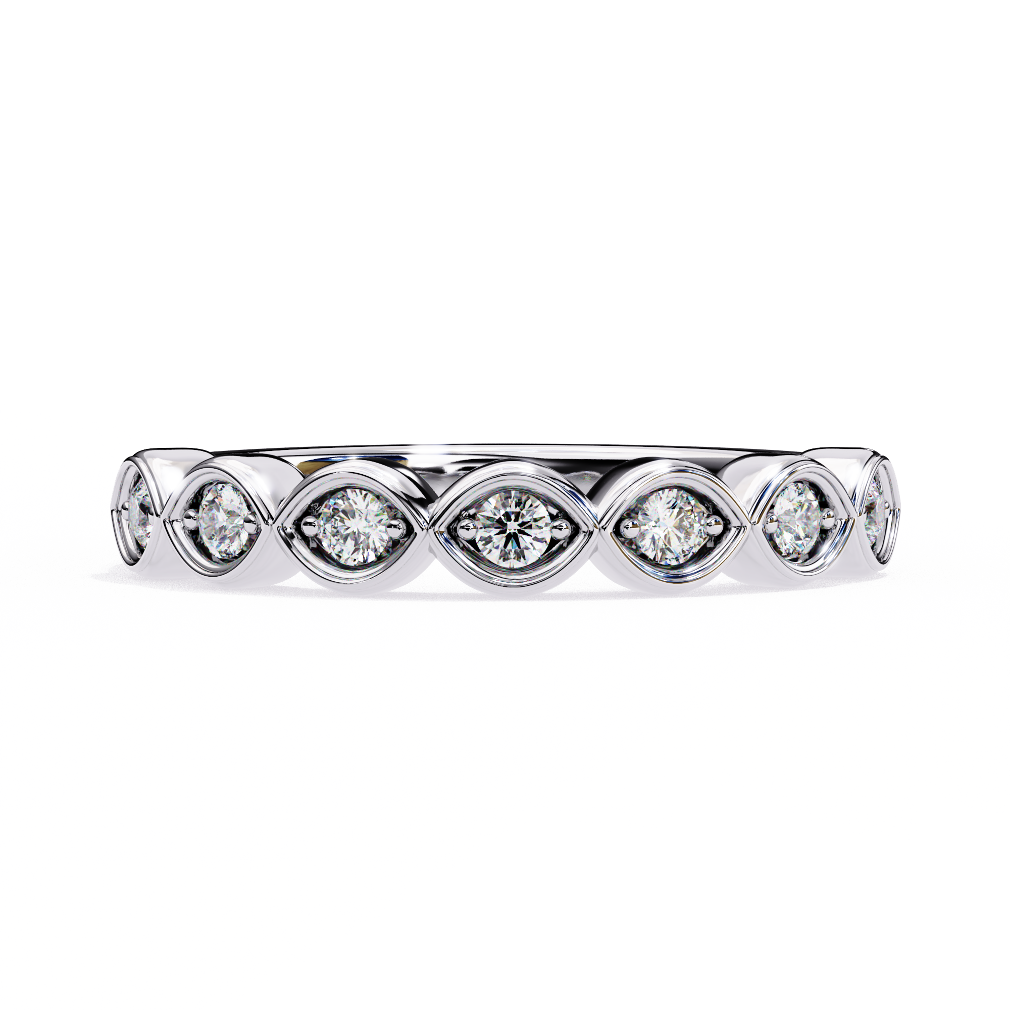 0.21 carat round band 9k
