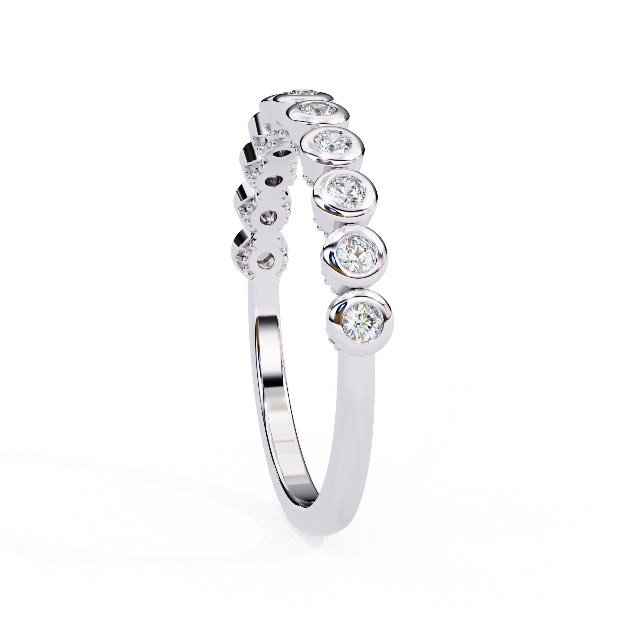 0.17 ct Radiant Whisper Band 9k