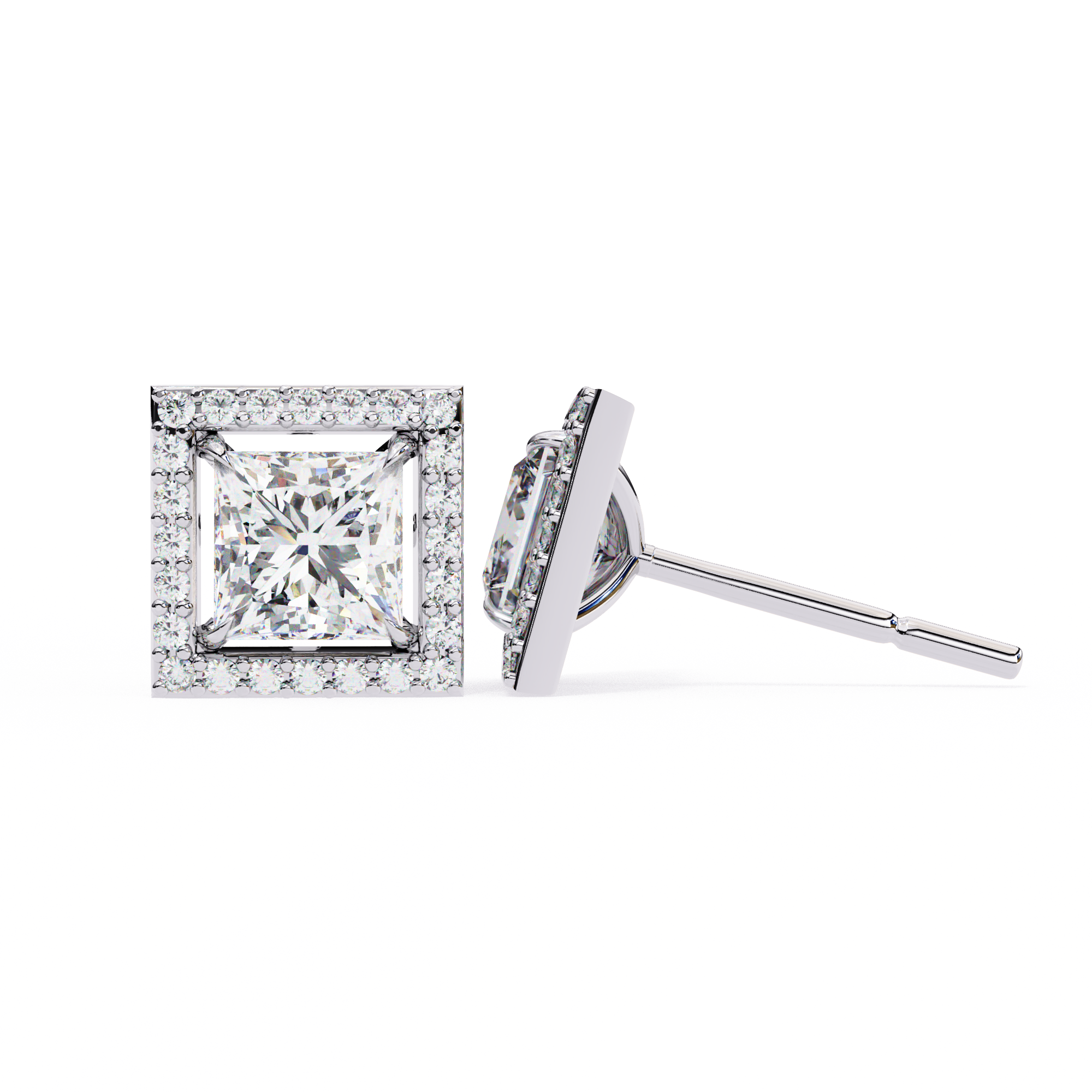 0.84 ct Regal Halo Earrings 9k