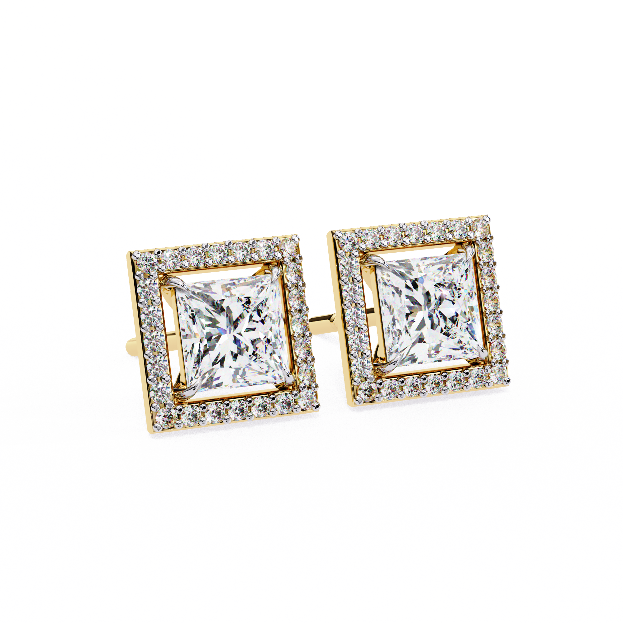 0.84 ct Regal Halo Earrings 9k