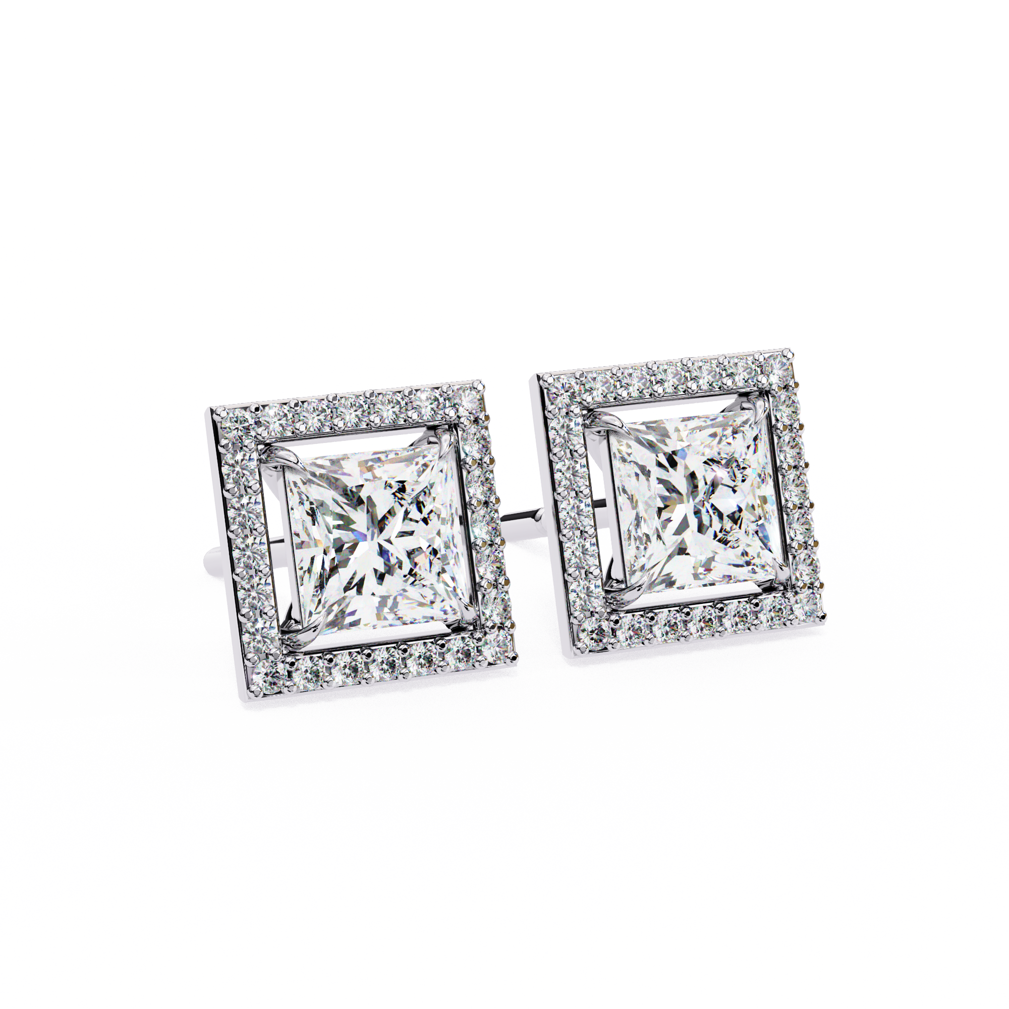 0.84 ct Regal Halo Earrings 9k