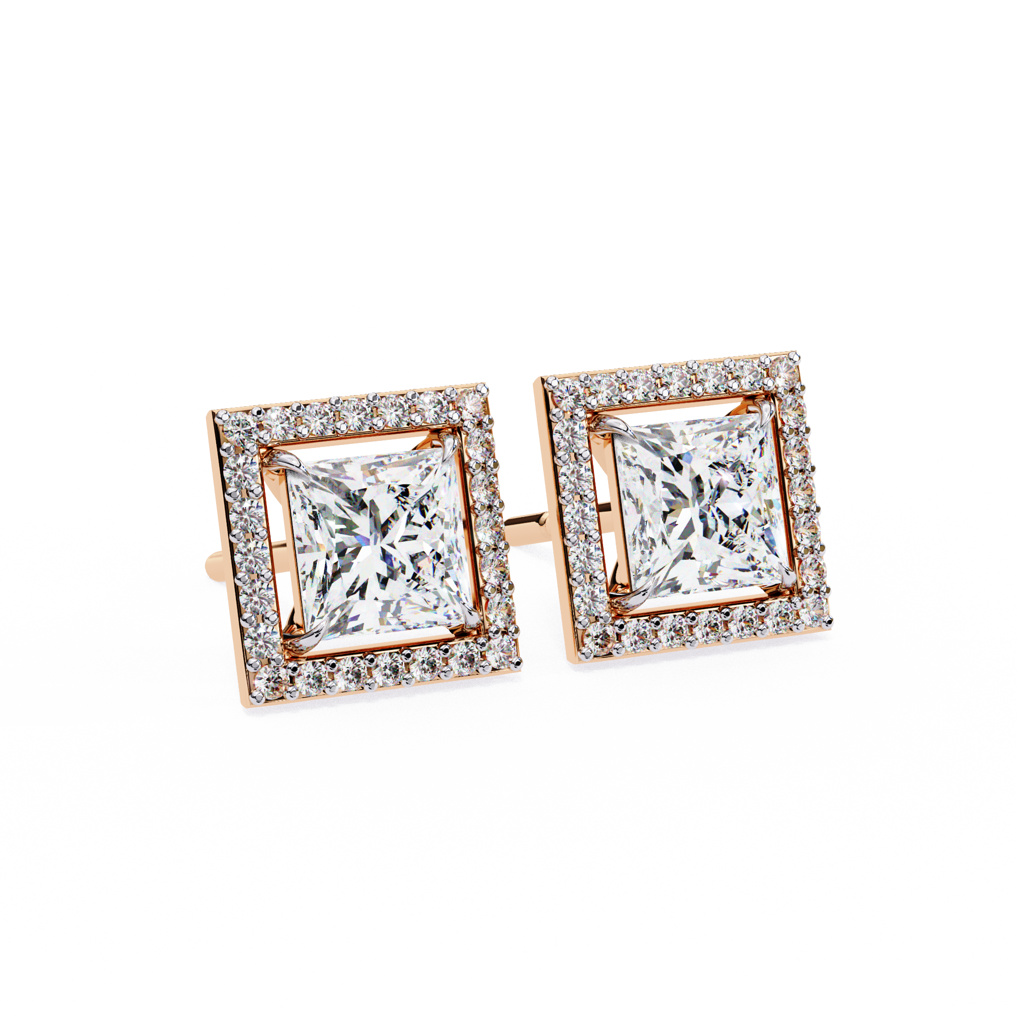 0.84 ct Regal Halo Earrings 9k