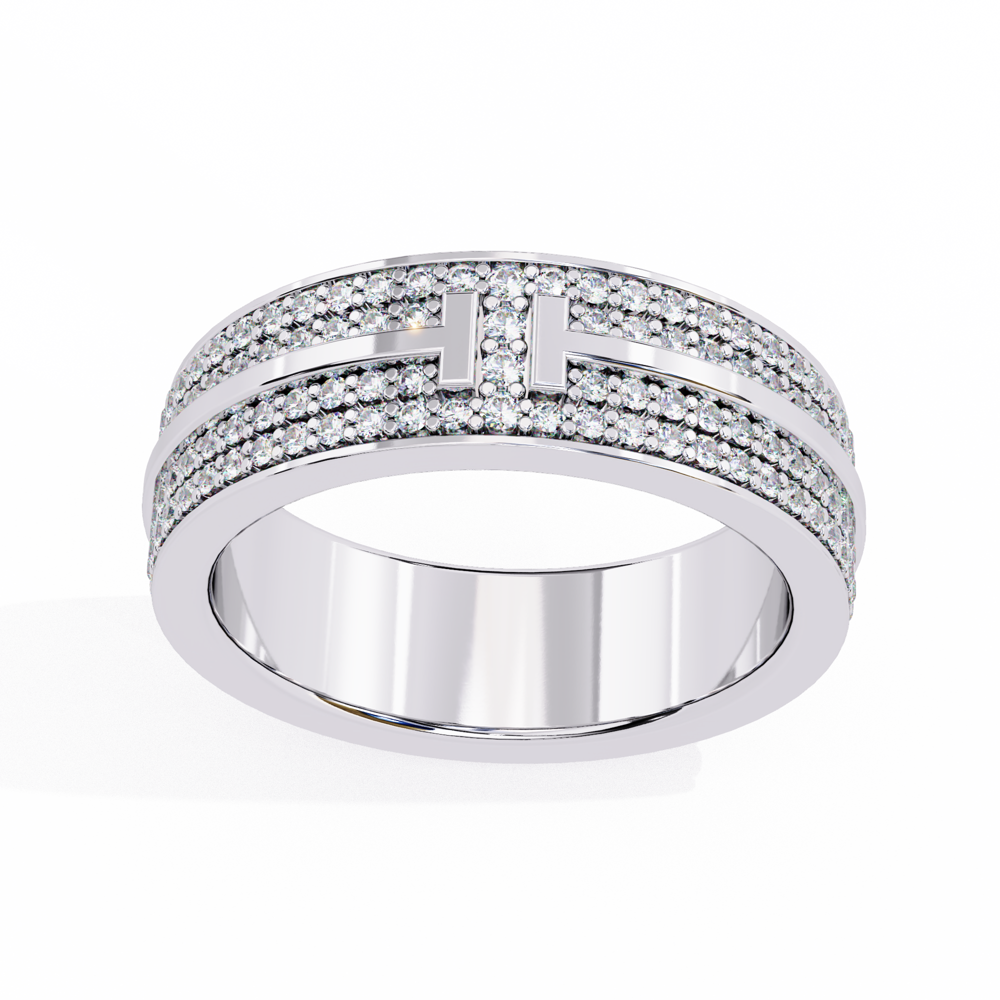 0.81 ct Radiant Unity Band 9k