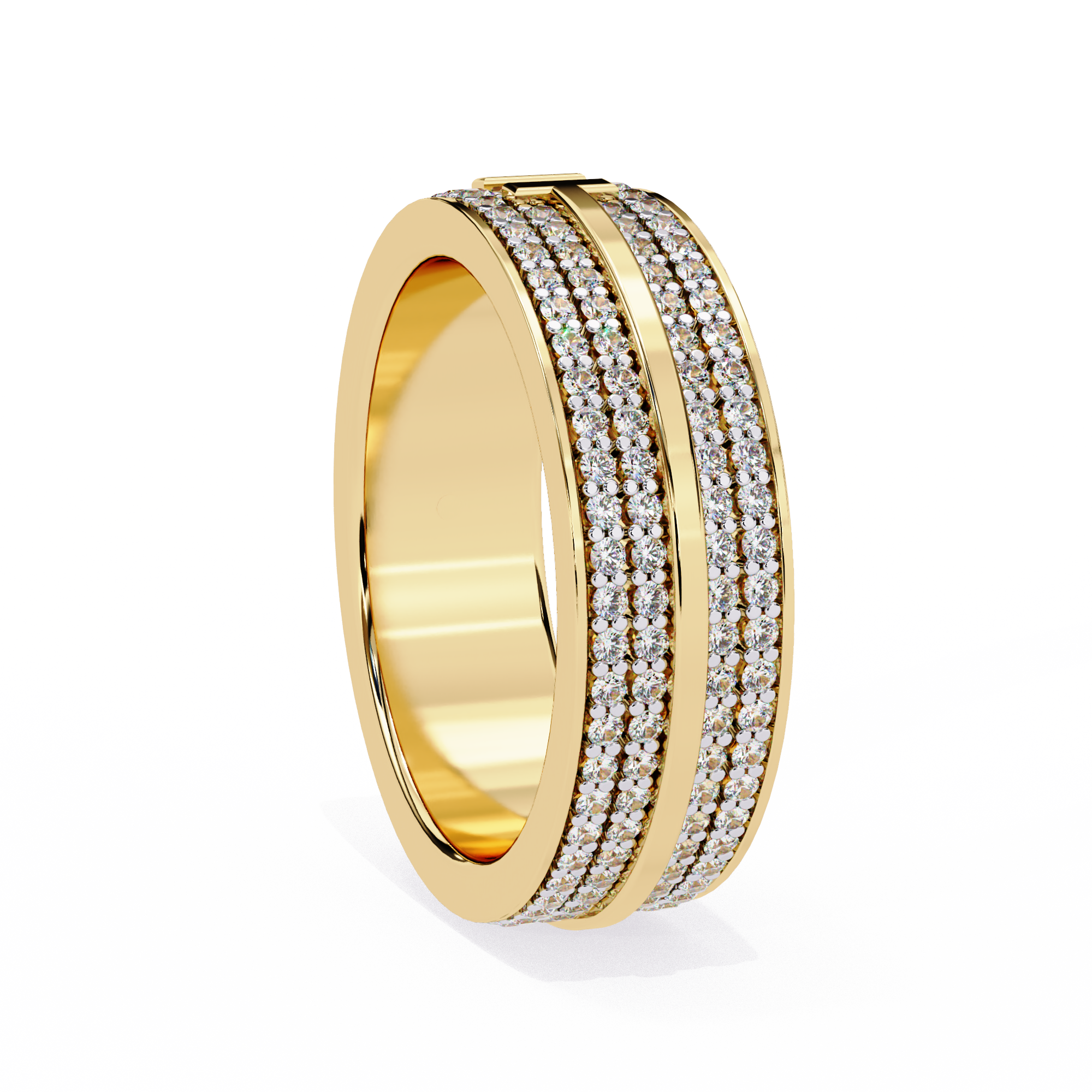 0.81 ct Radiant Unity Band 9k