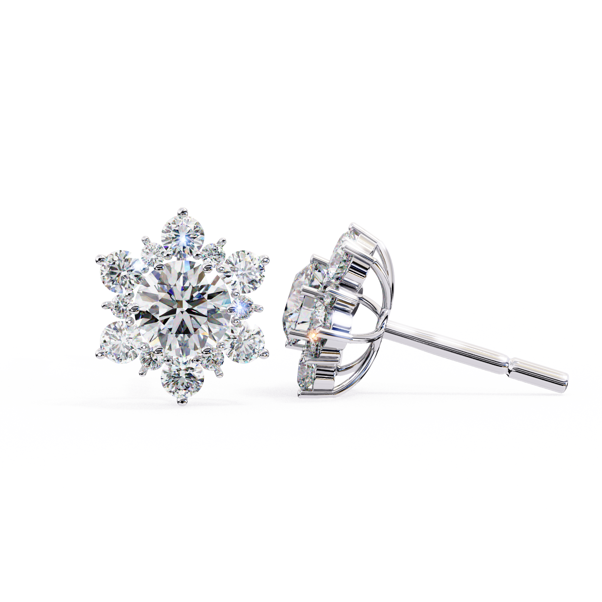 1.45 ct Solar Bloom Earrings 9k