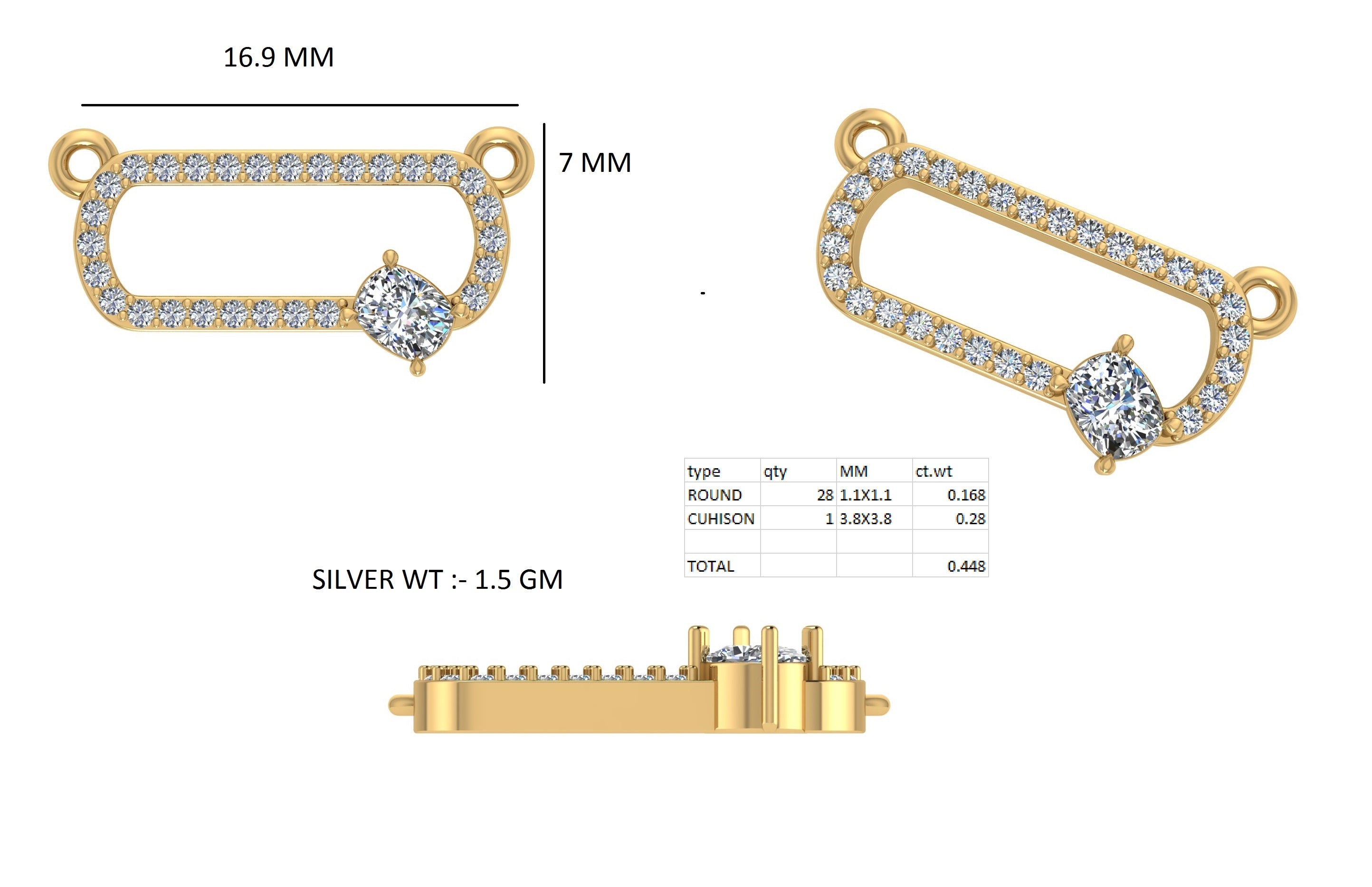 0.36 ct Eterna Square Pendant