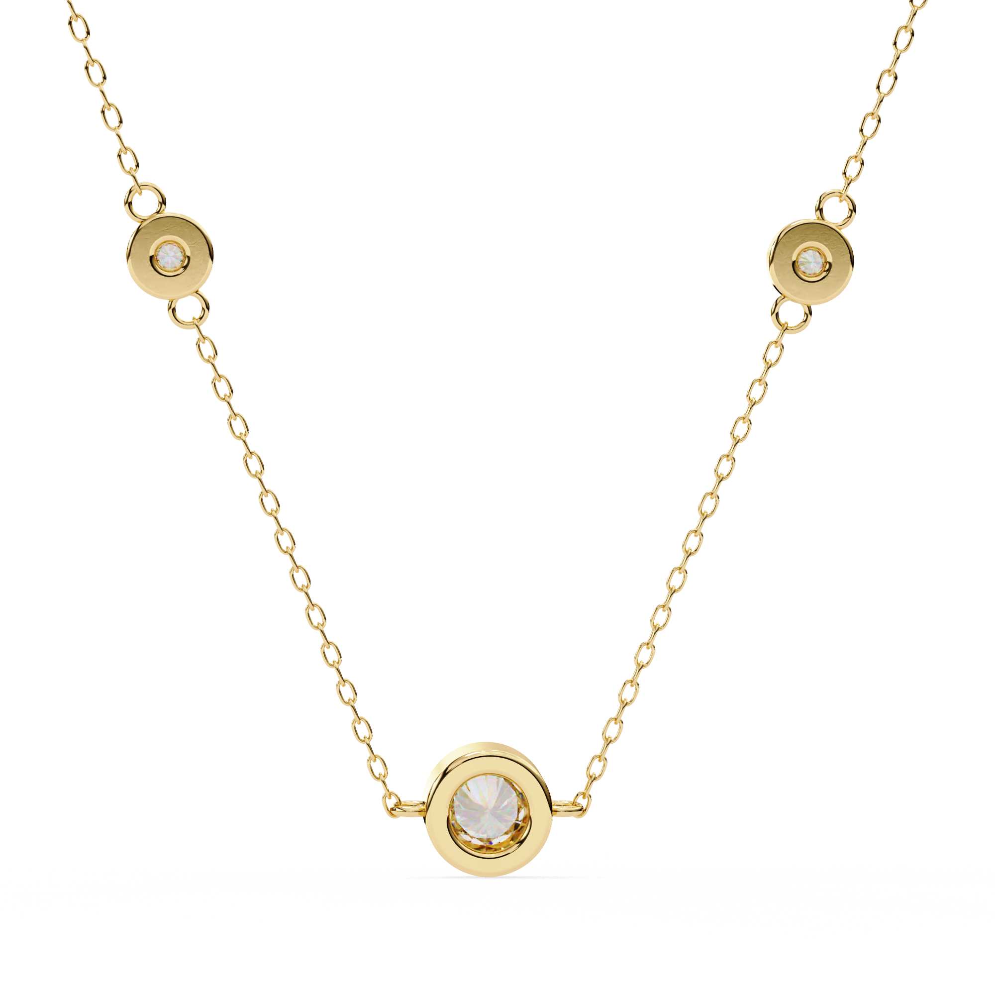 0.07 carat round pendant 9k