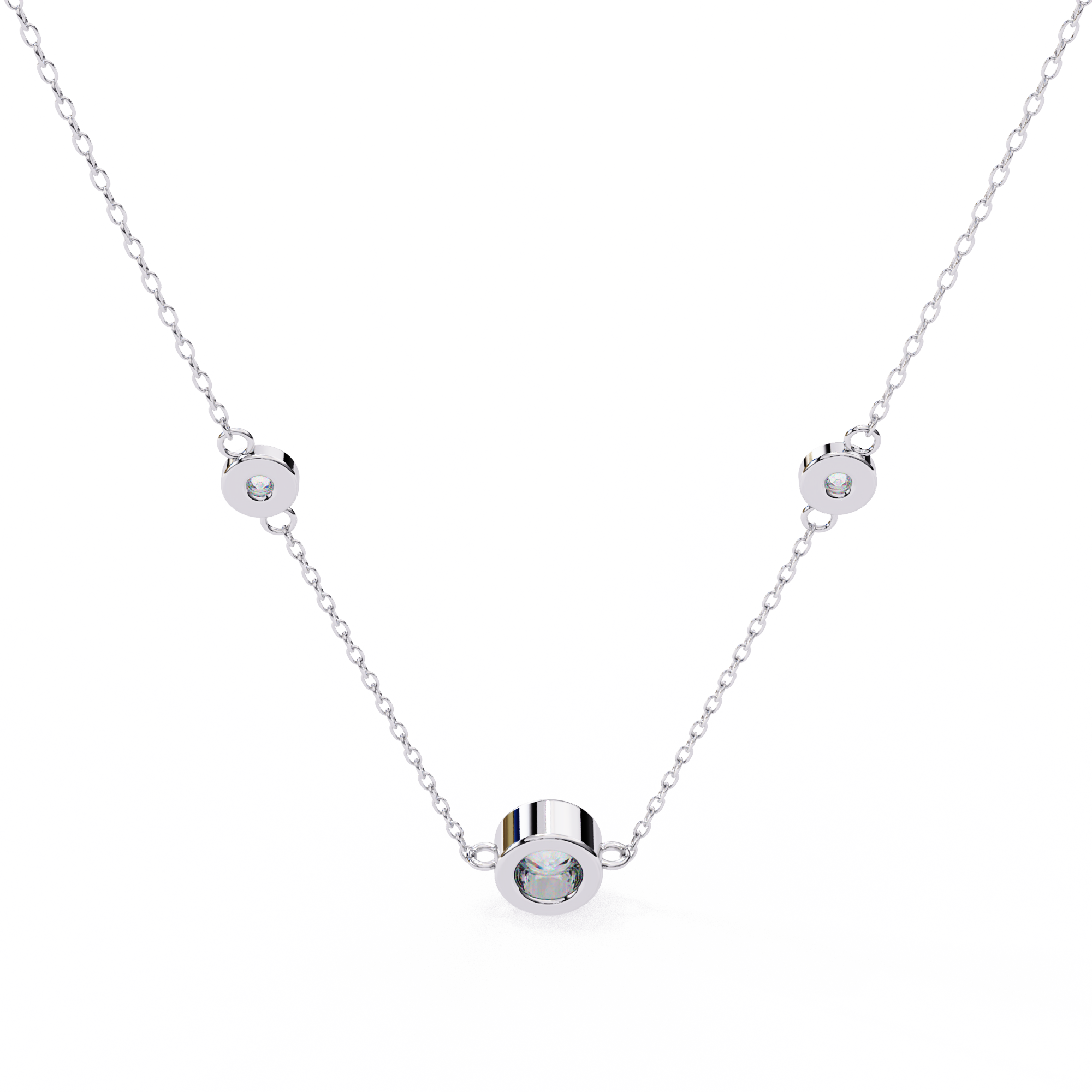 0.07 carat round pendant 9k