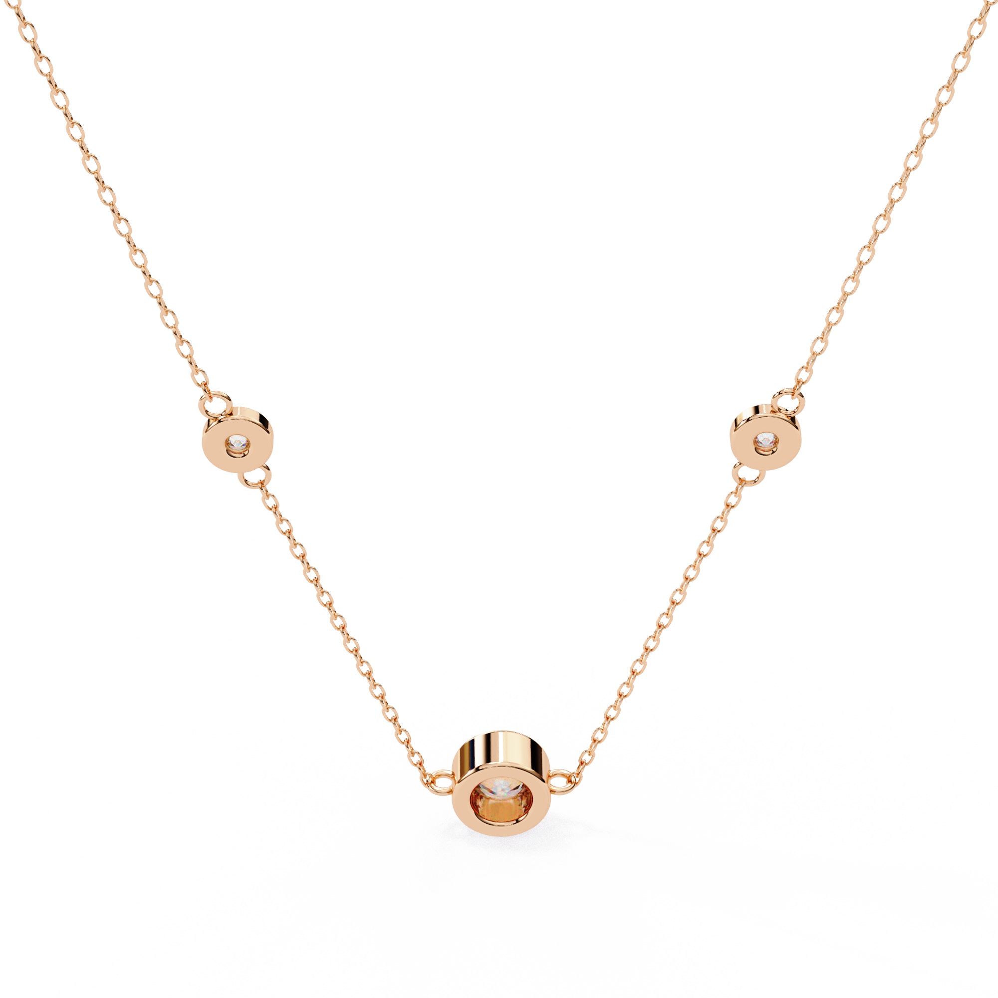0.07 carat round pendant 9k