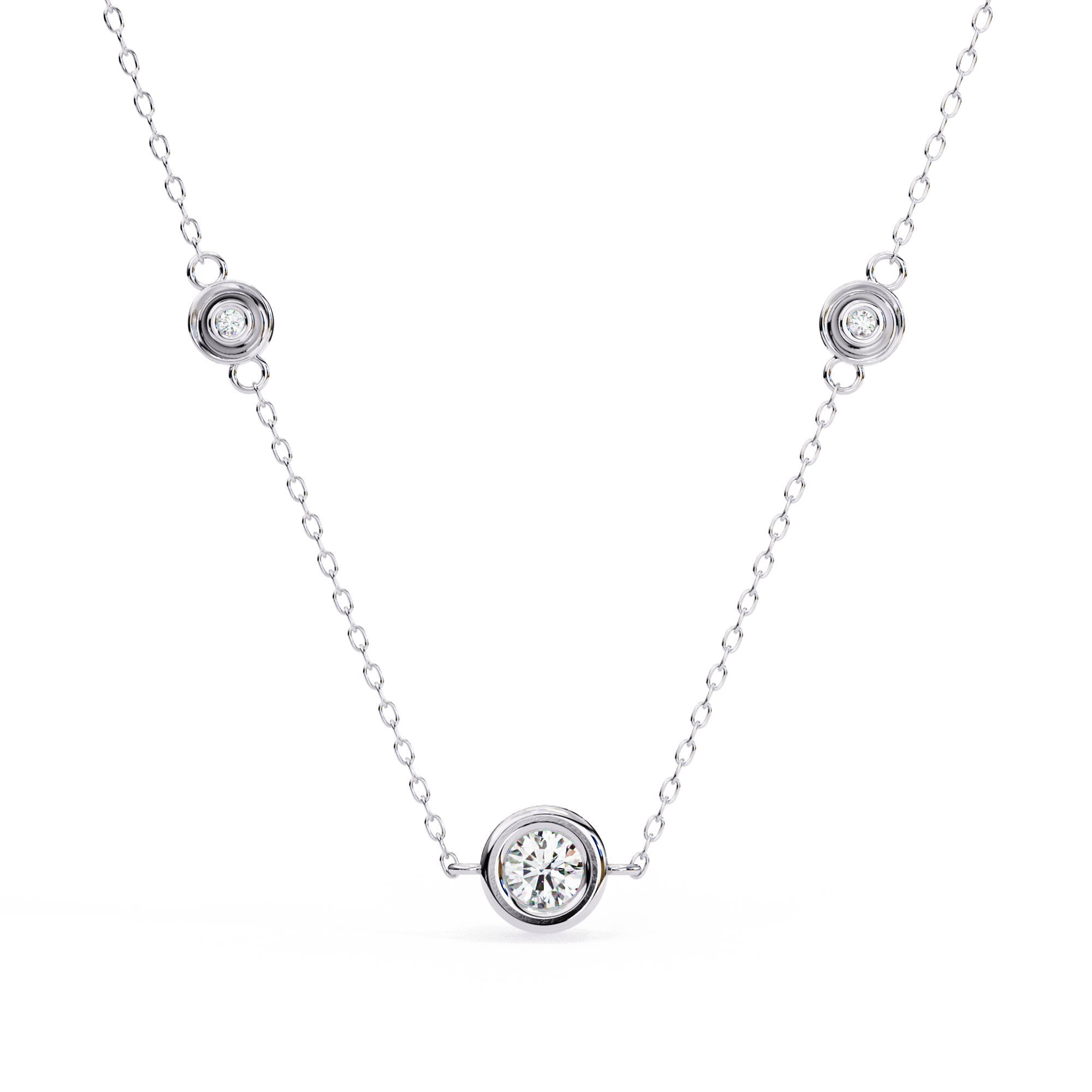 0.07 carat round pendant 9k