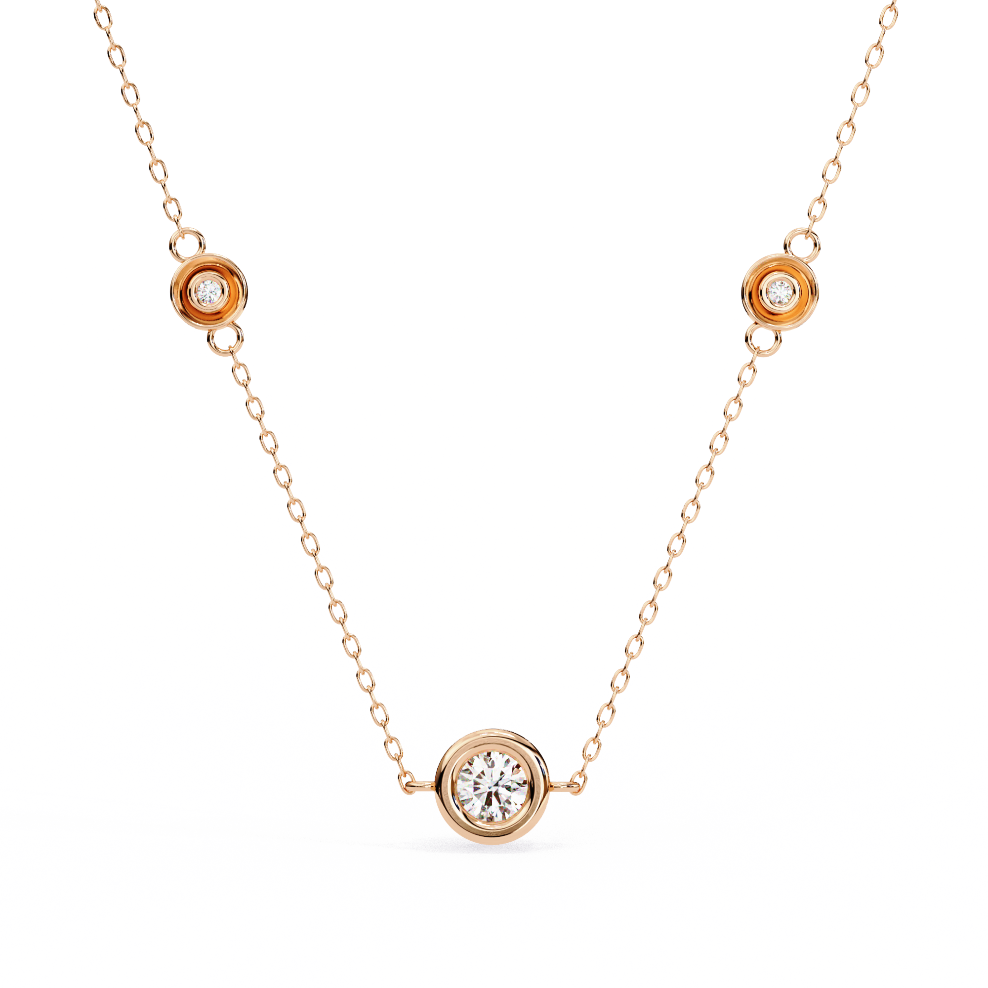 0.07 carat round pendant 9k