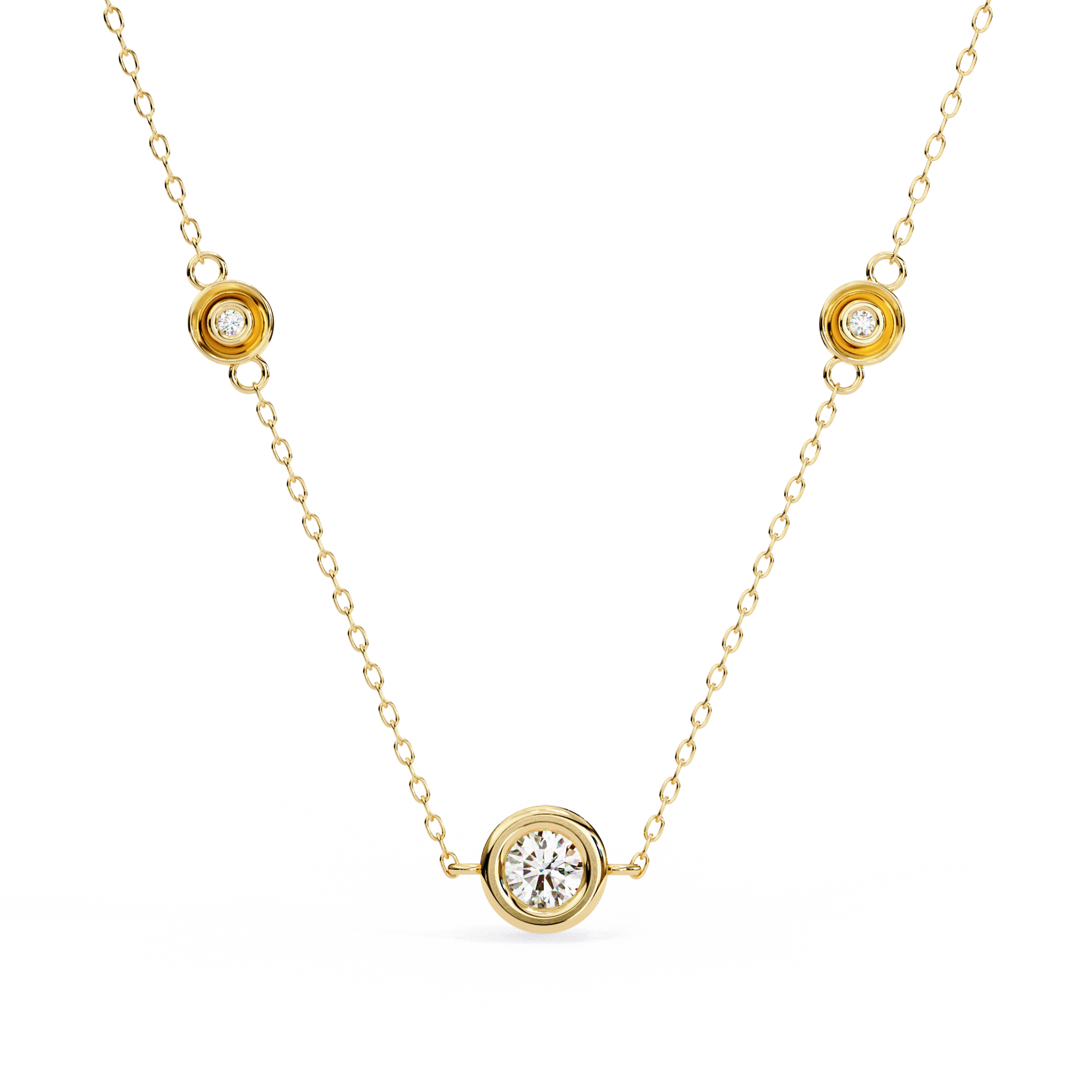 0.07 carat round pendant 9k