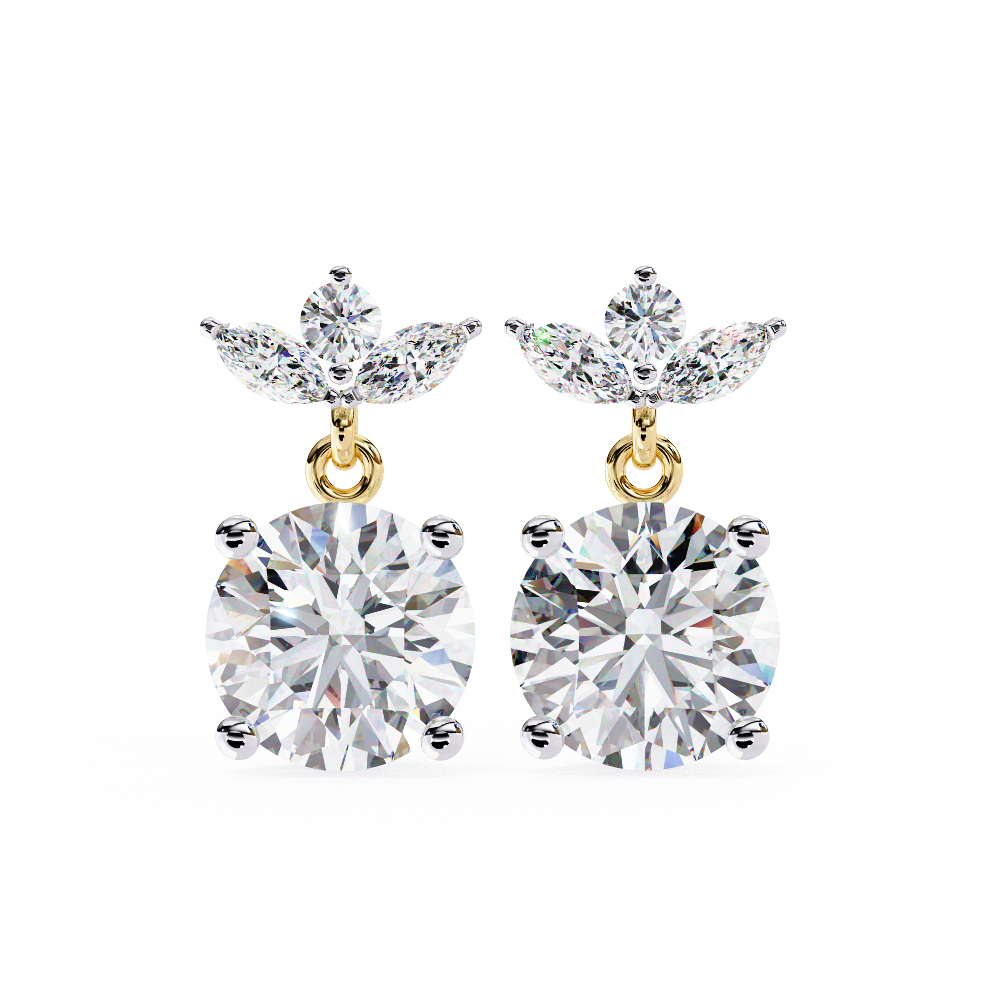 2.02 ct Radiant Horizon Earrings 9k