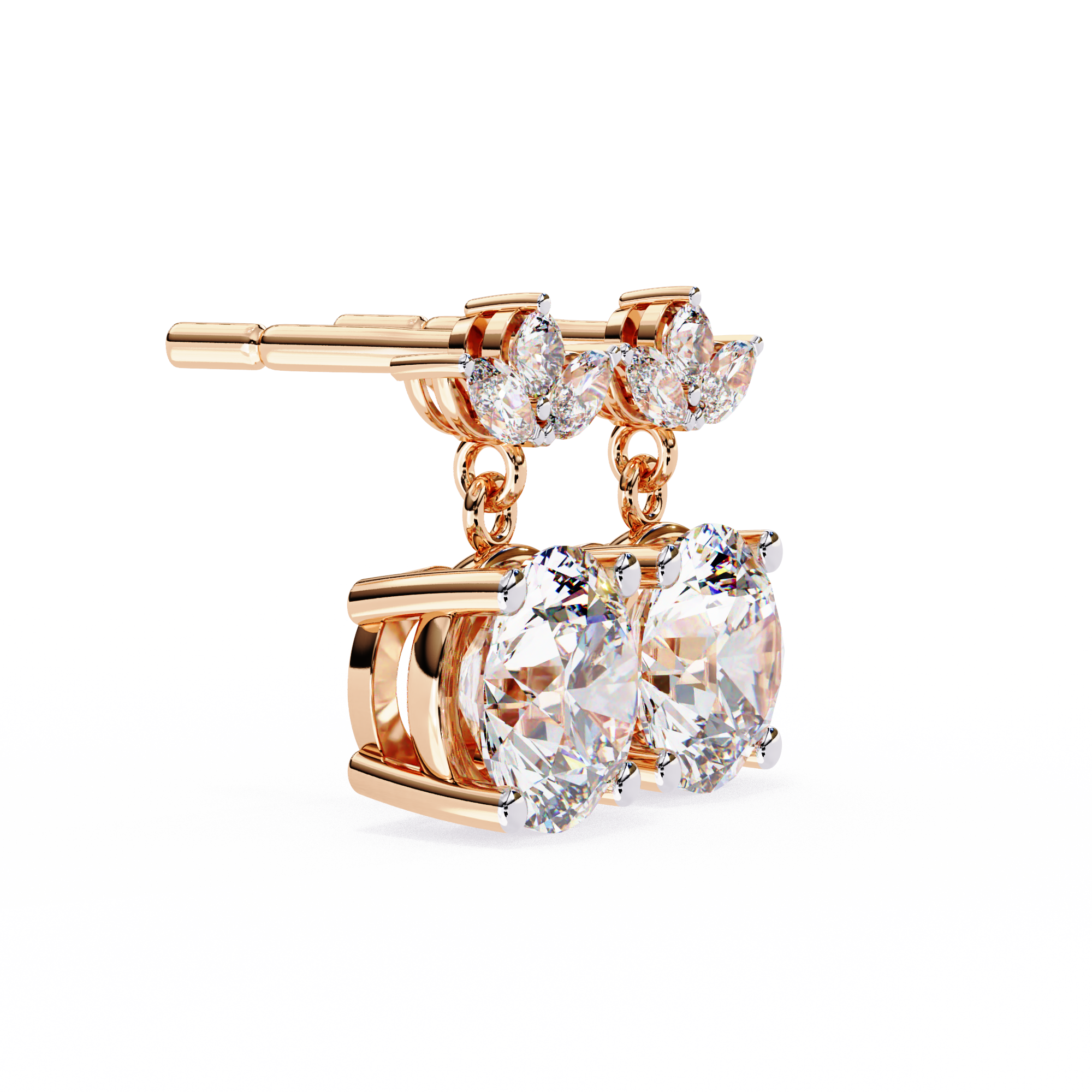 2.02 ct Radiant Horizon Earrings 9k