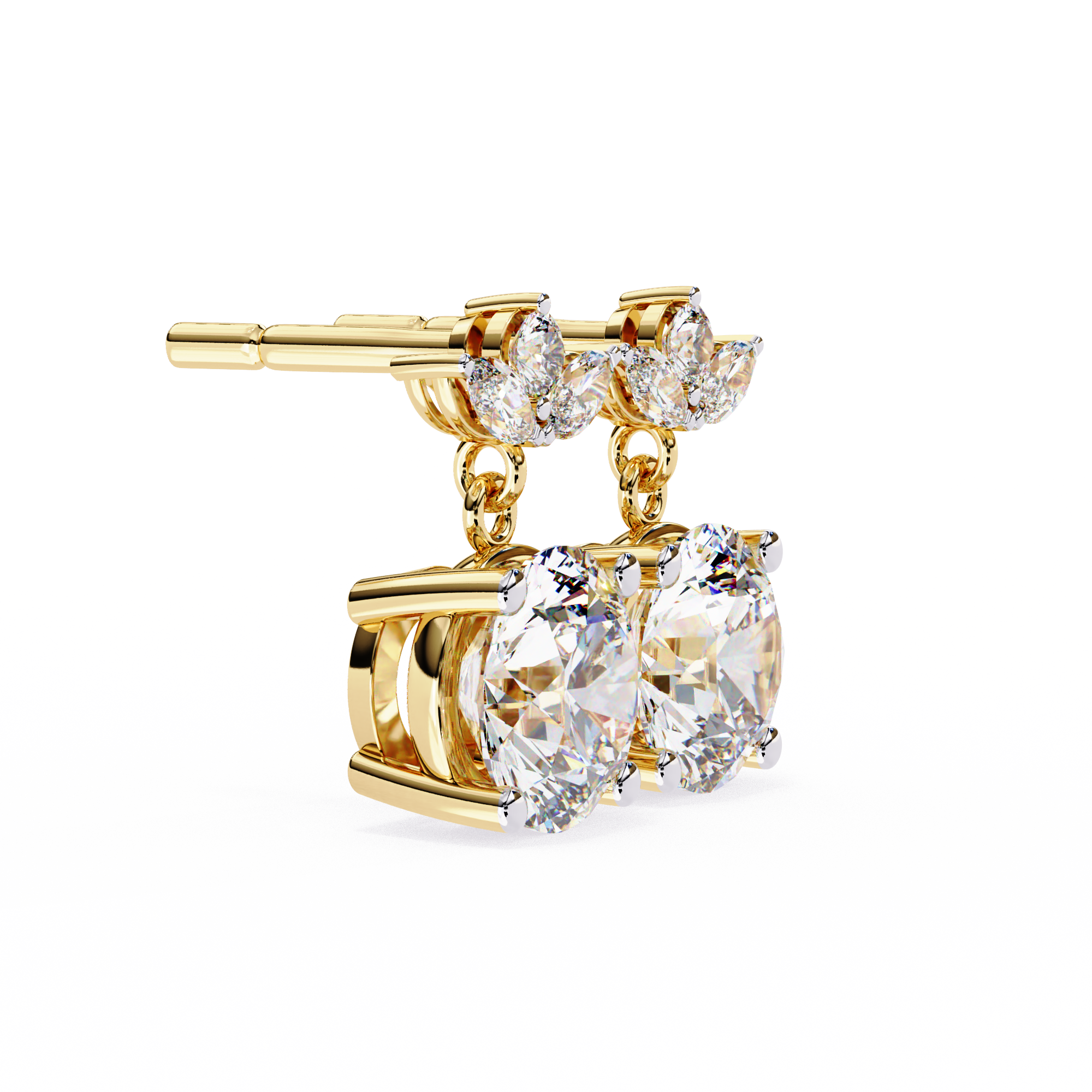 2.02 ct Radiant Horizon Earrings 9k