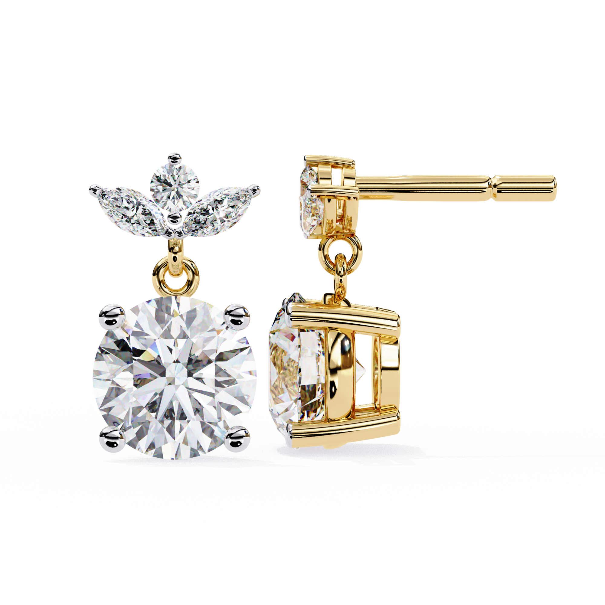 2.02 ct Radiant Horizon Earrings 9k