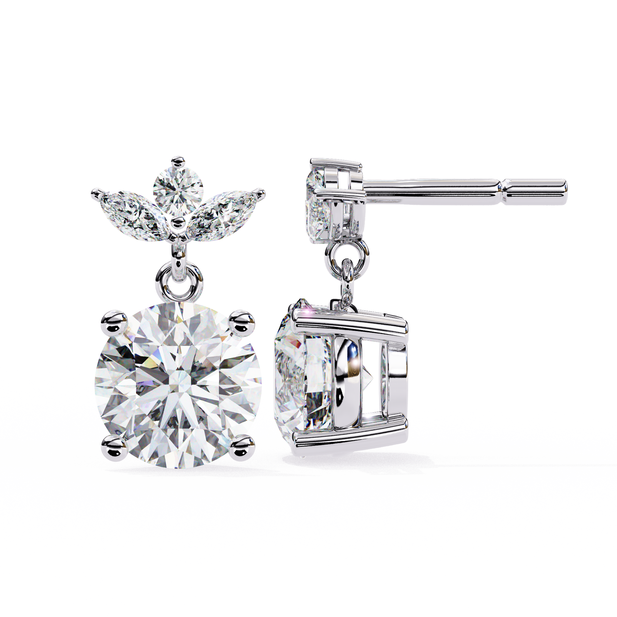 2.02 ct Radiant Horizon Earrings 9k