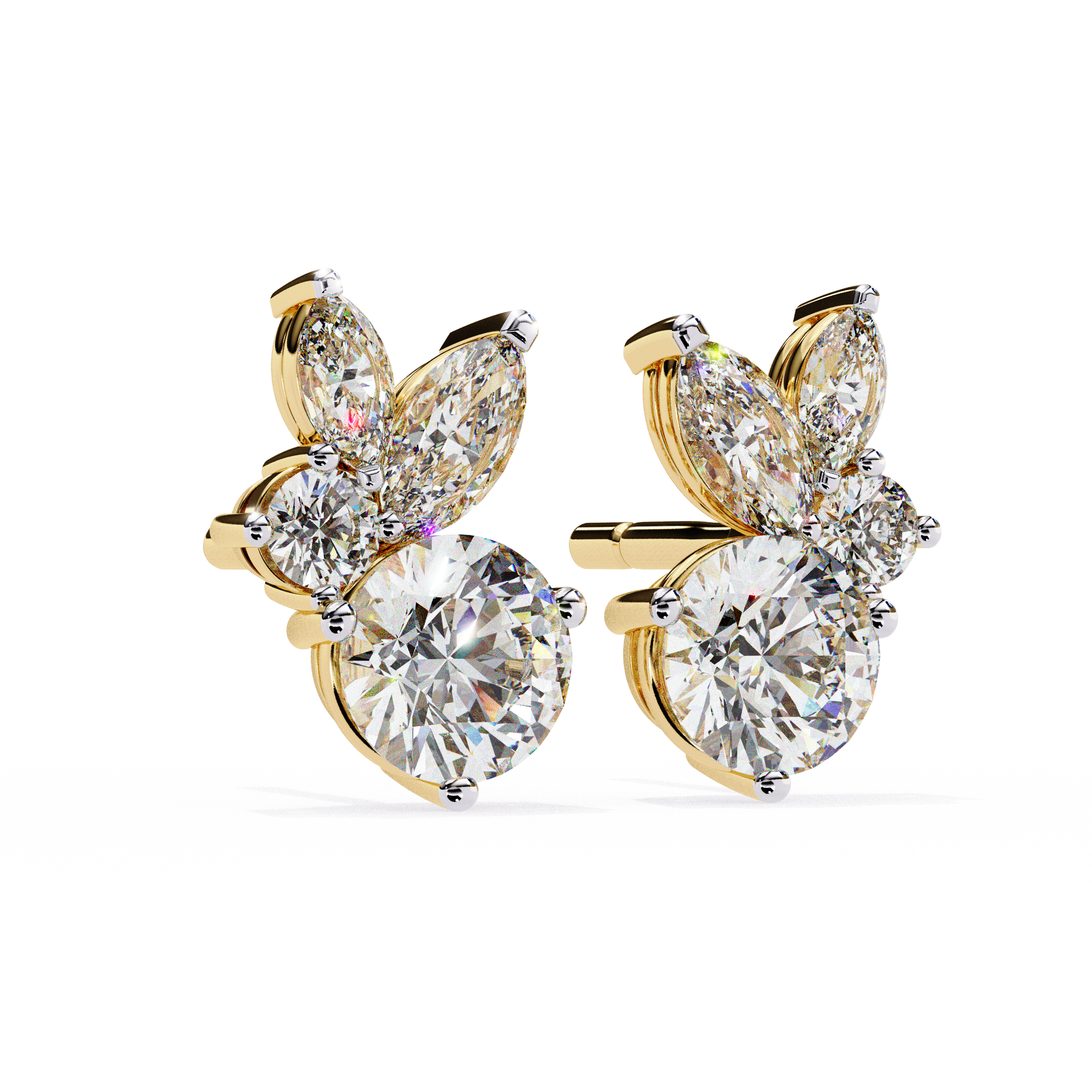 1.42 ct Solar Halo Earrings 9k