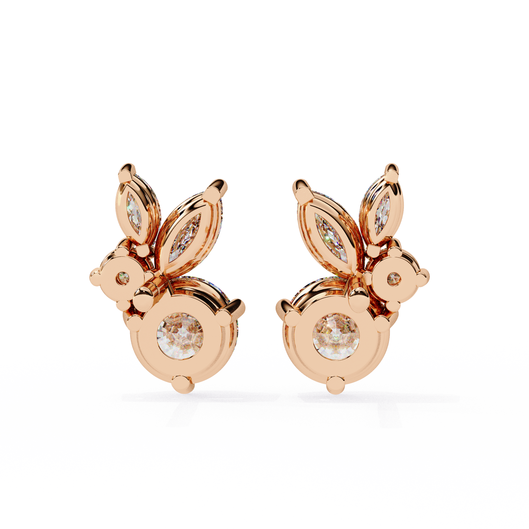 1.42 ct Solar Halo Earrings 9k