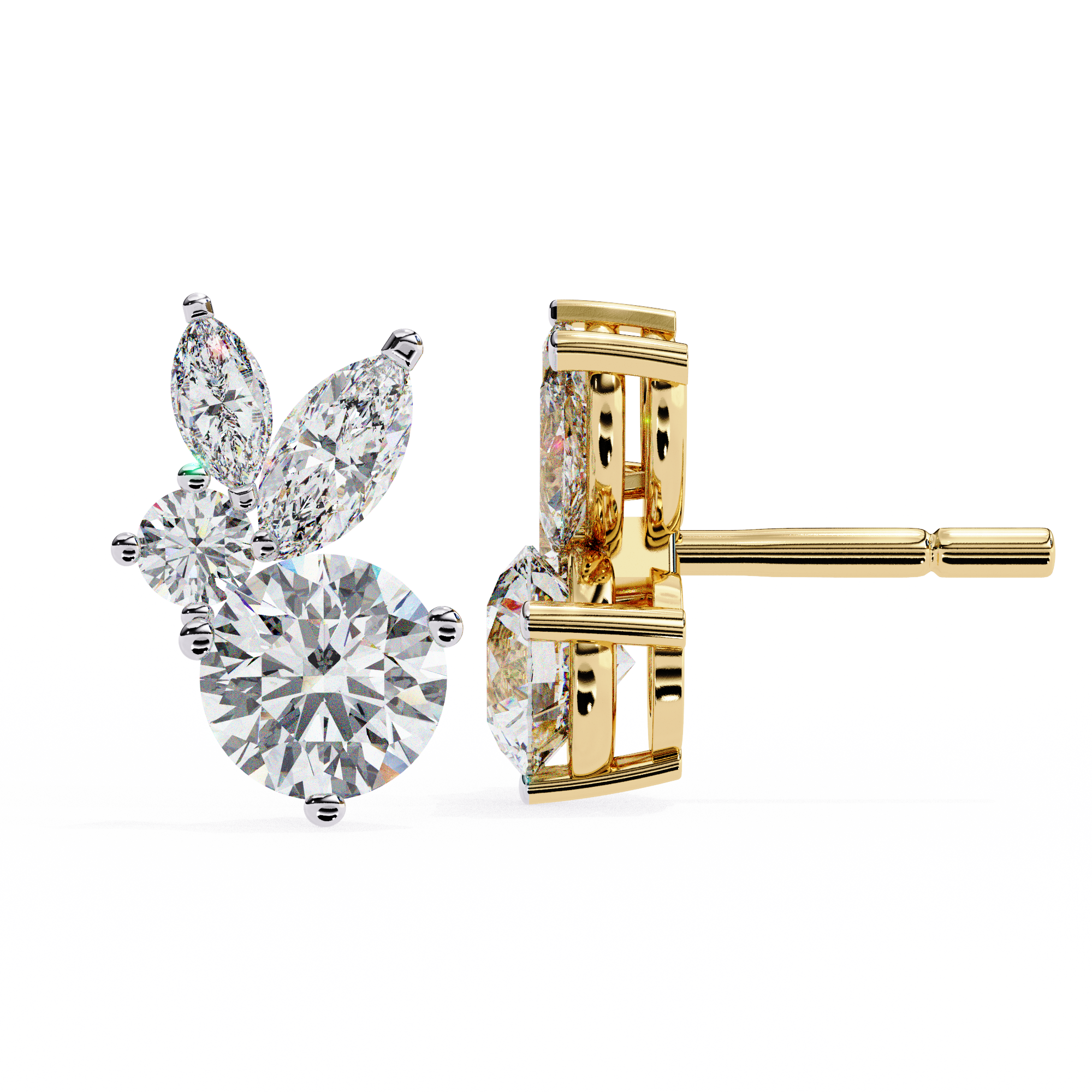 1.42 ct Solar Halo Earrings 9k