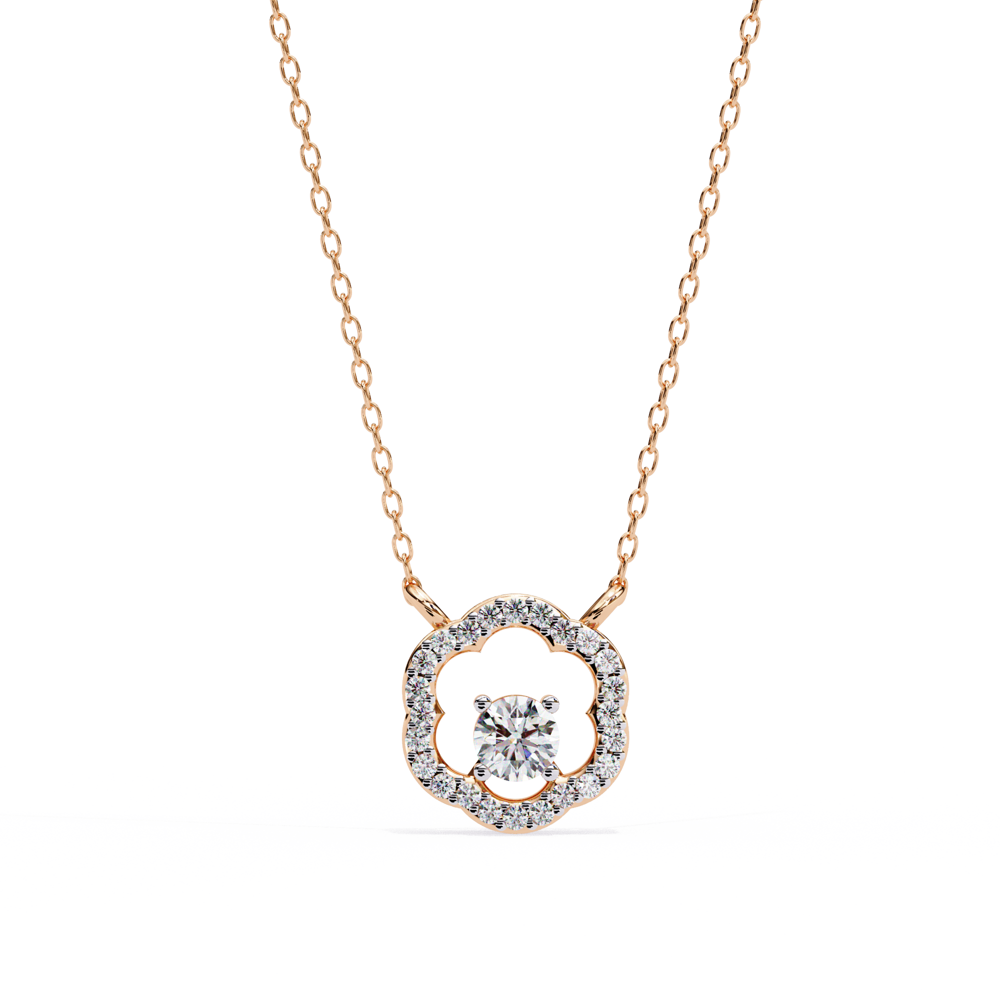 0.31 carat round pendant 9k