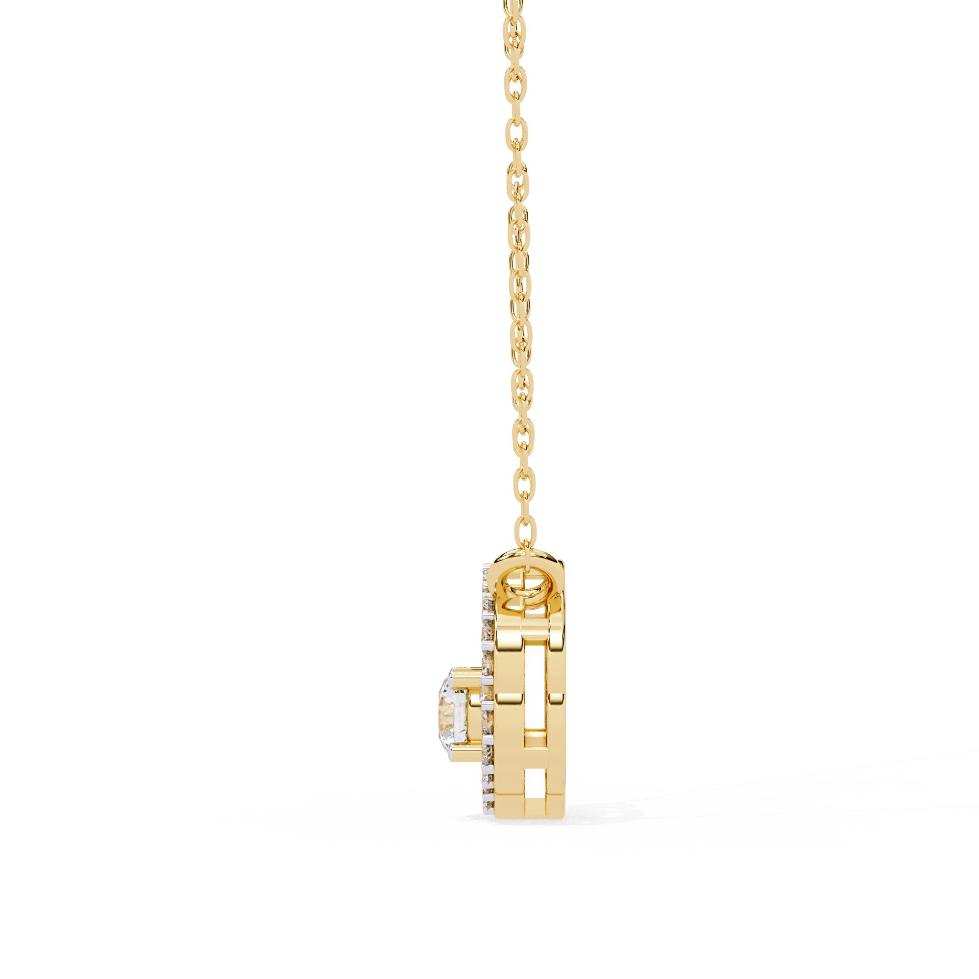 0.31 carat round pendant 9k