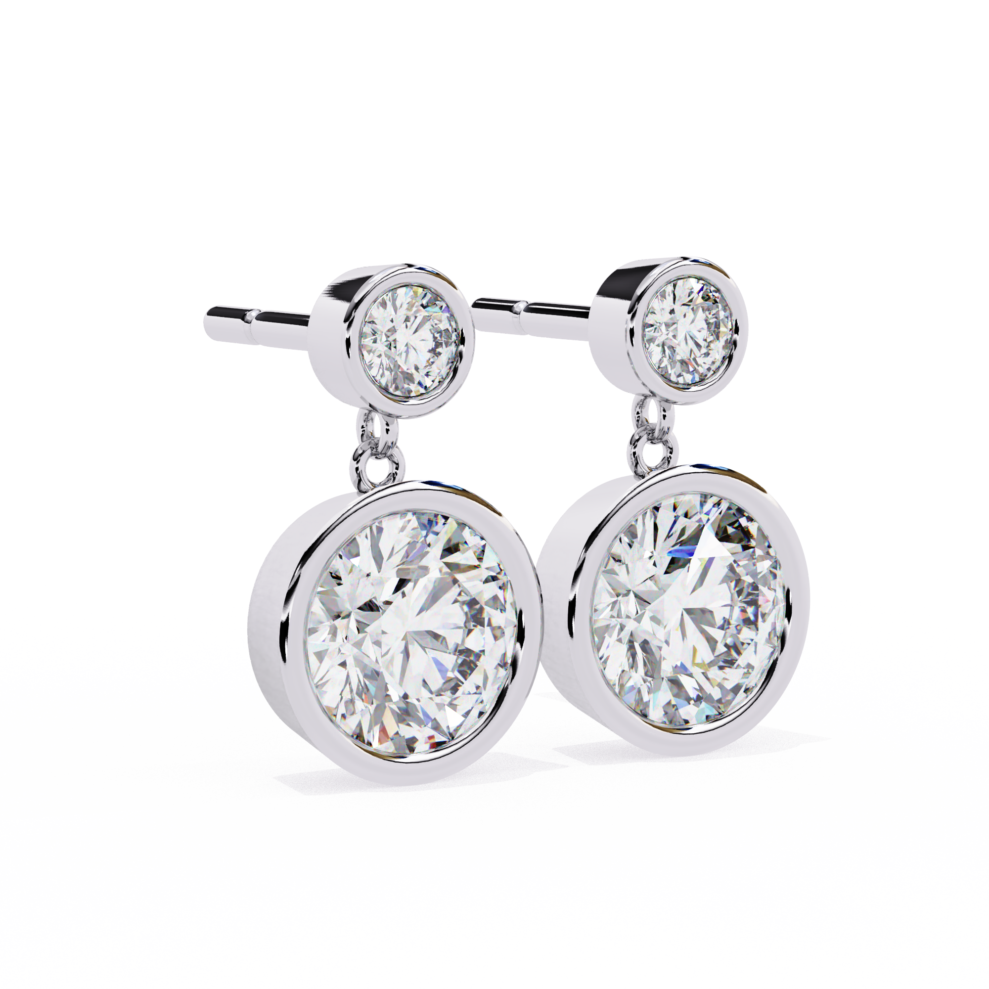 1.83 carat round earring 9k