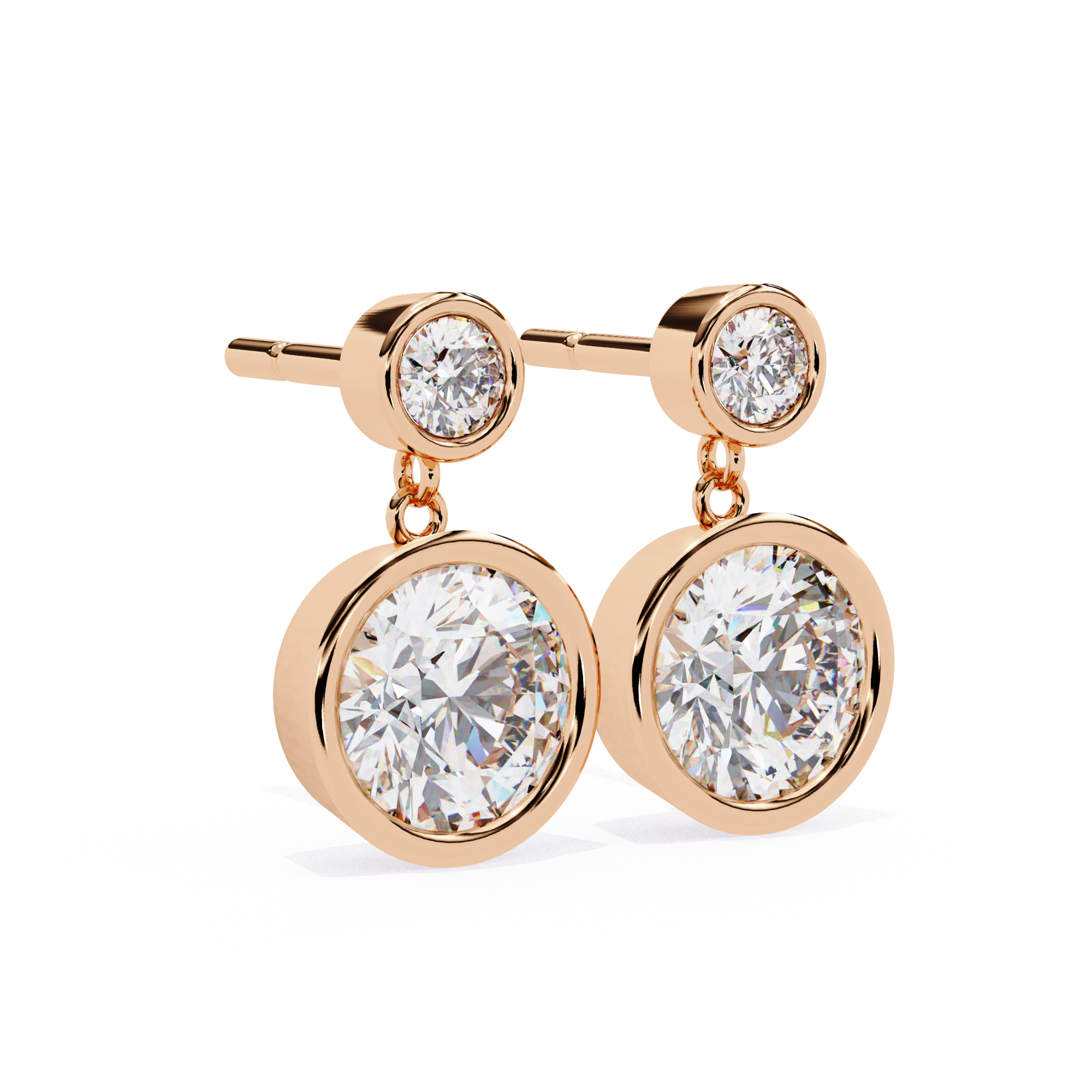 1.83 carat round earring 9k
