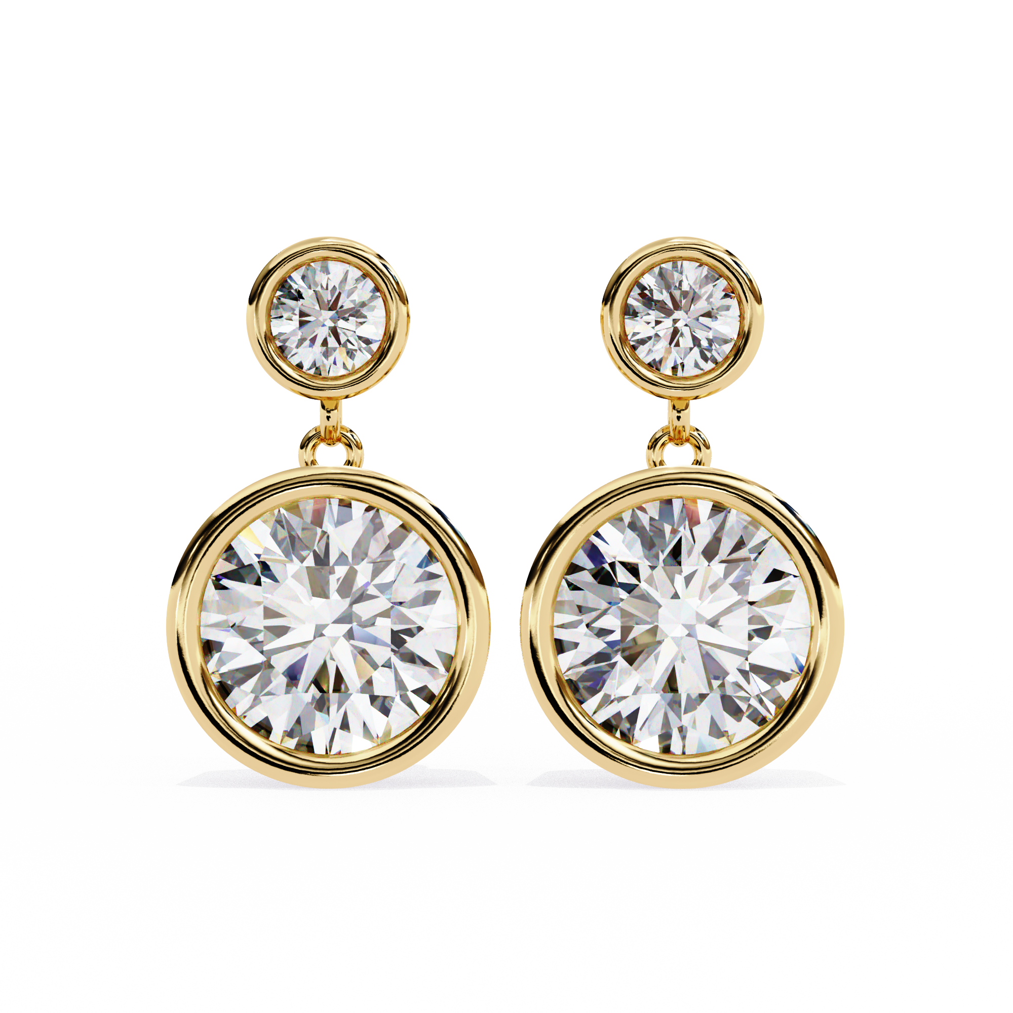 1.83 carat round earring 9k