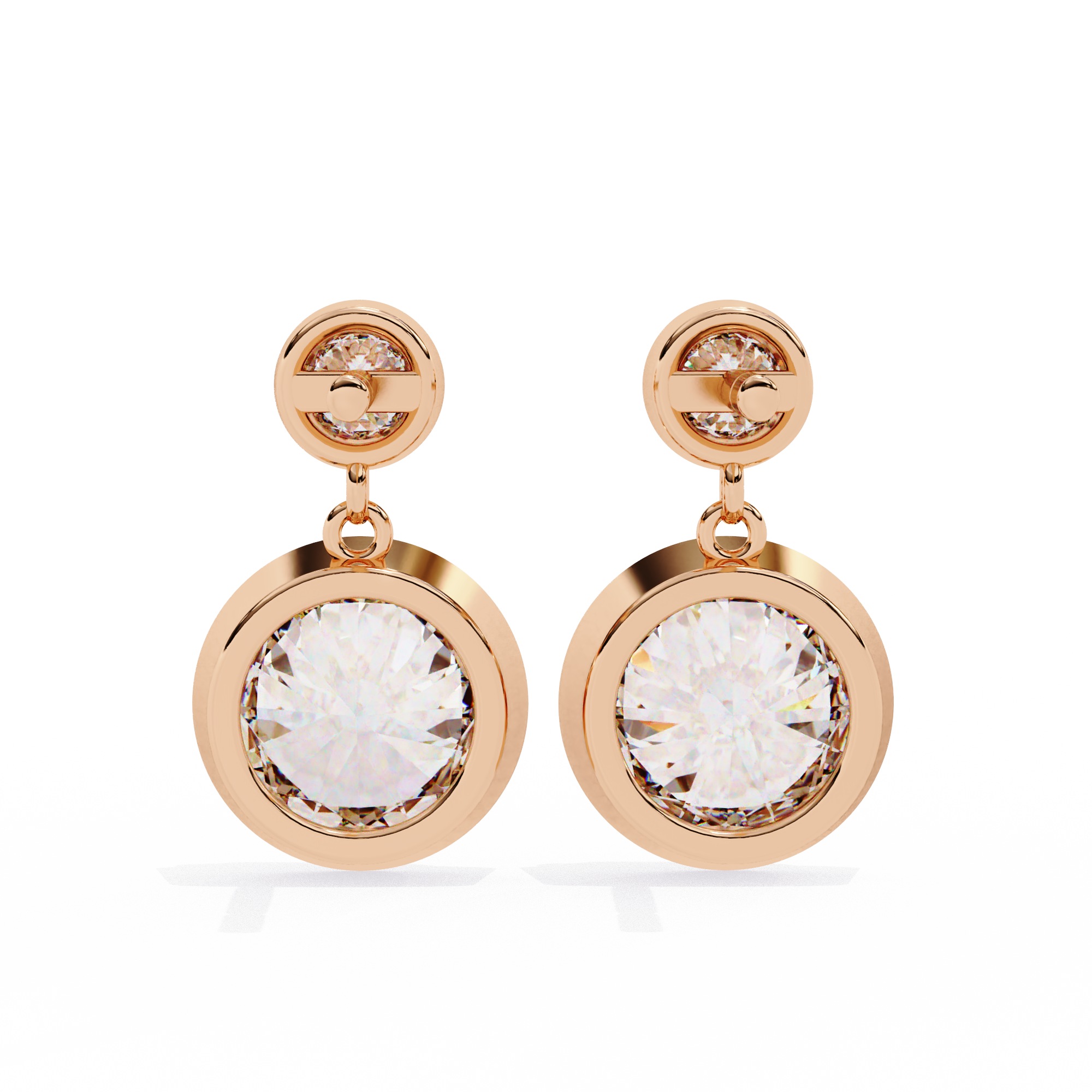 1.83 carat round earring 9k