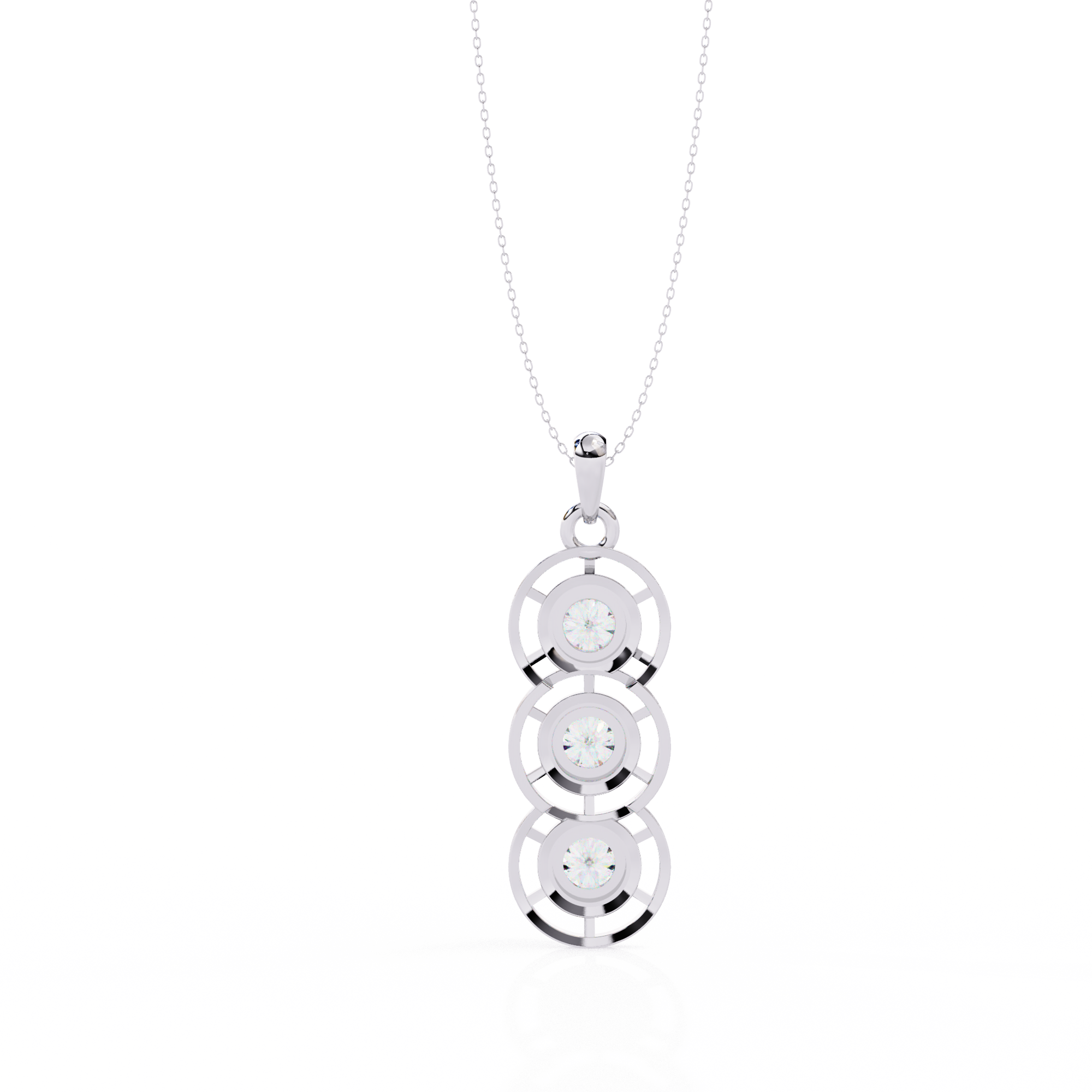 1.24 ct Luminous Circle Pendant 9k