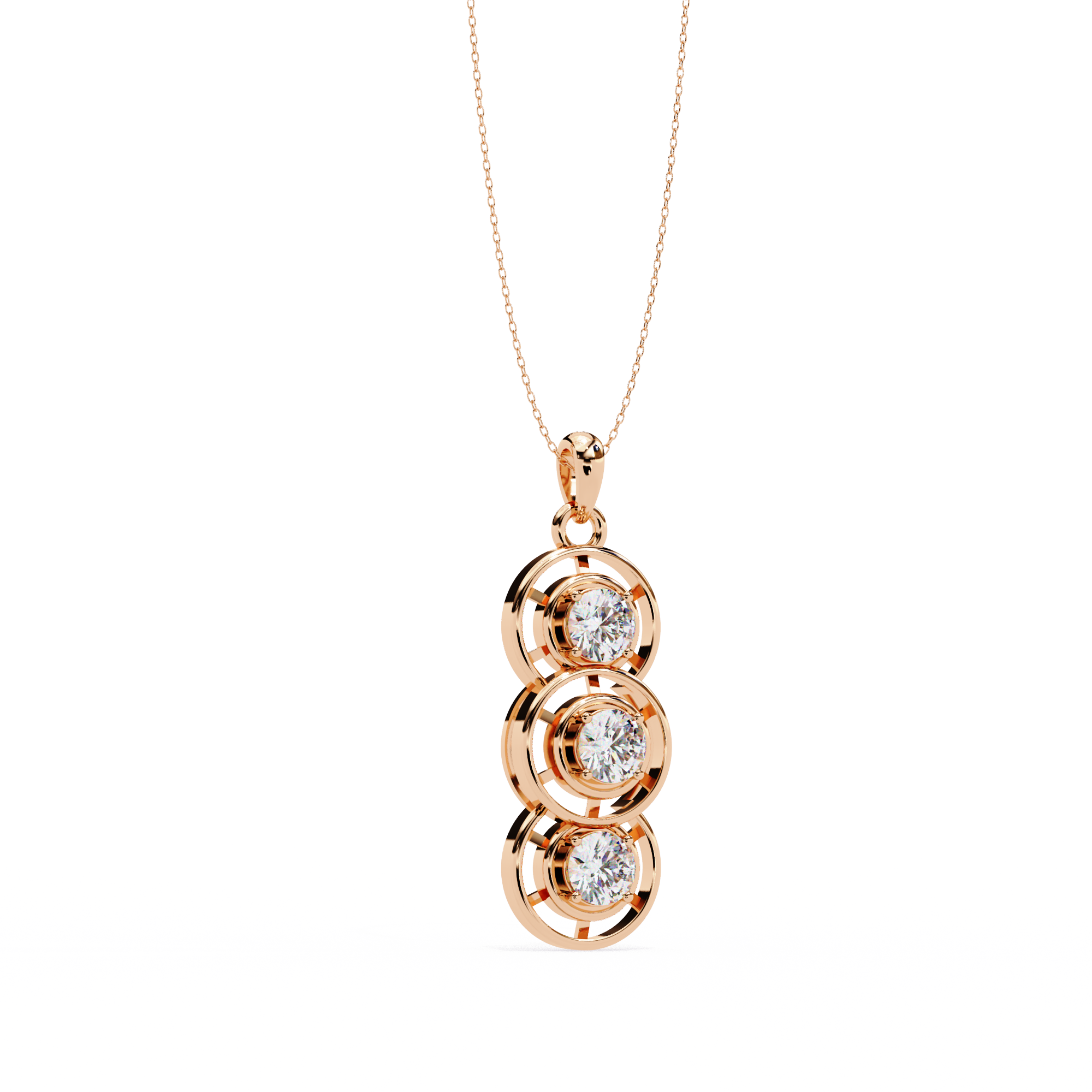 1.24 ct Luminous Circle Pendant 9k