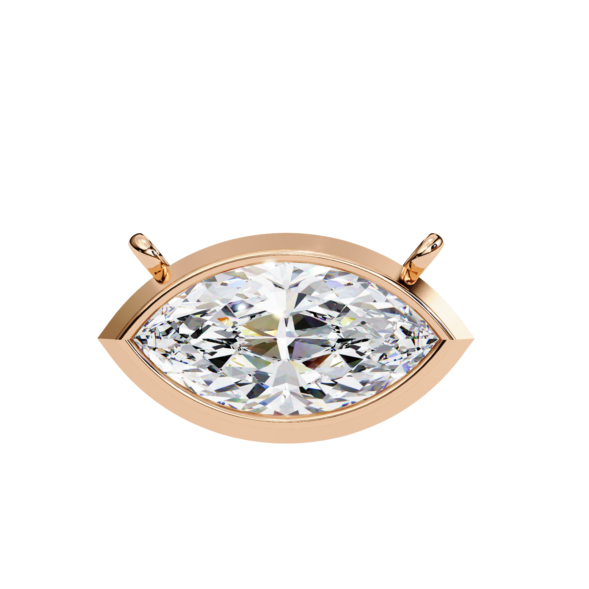 0.68 ct Radiant Eyedrop Pendant 9k