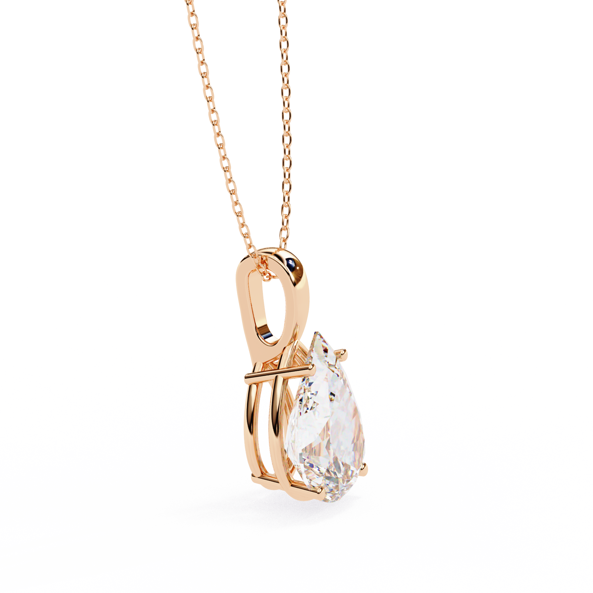 2.06 ct Radiant Dewdrop Pendant 9k