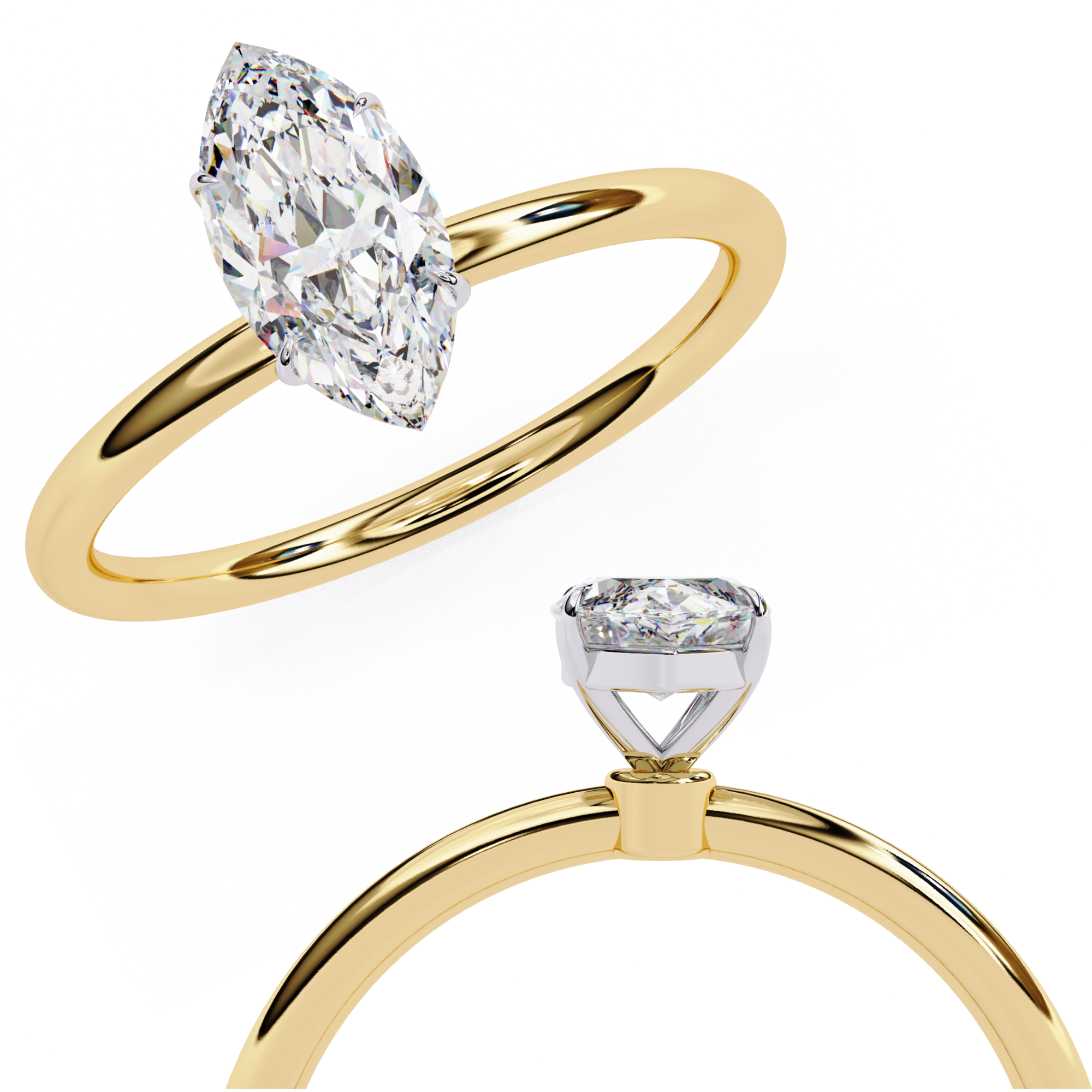 1.00 Ct Aurora Bloom Ring 9k