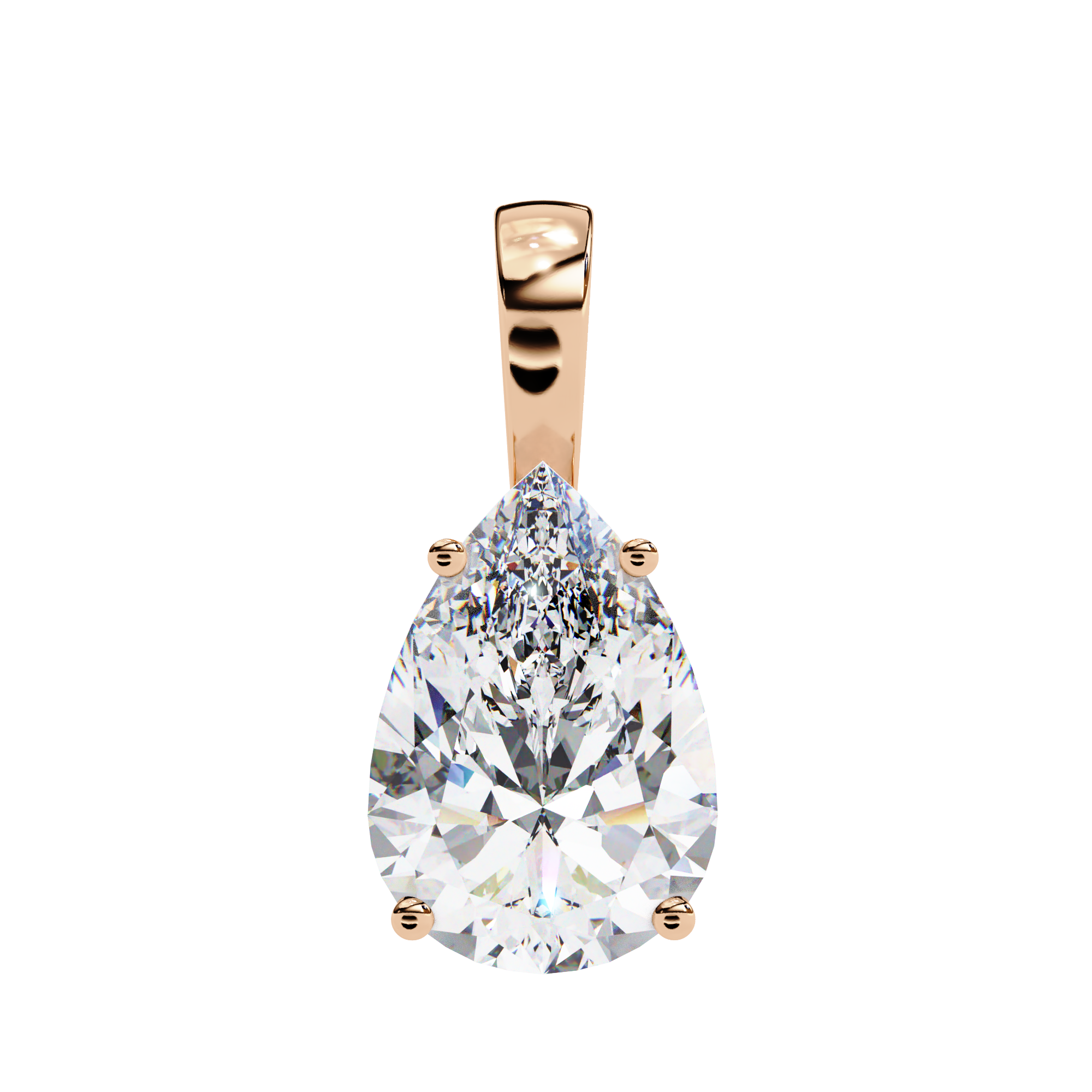 2.06 ct Radiant Dewdrop Pendant 9k