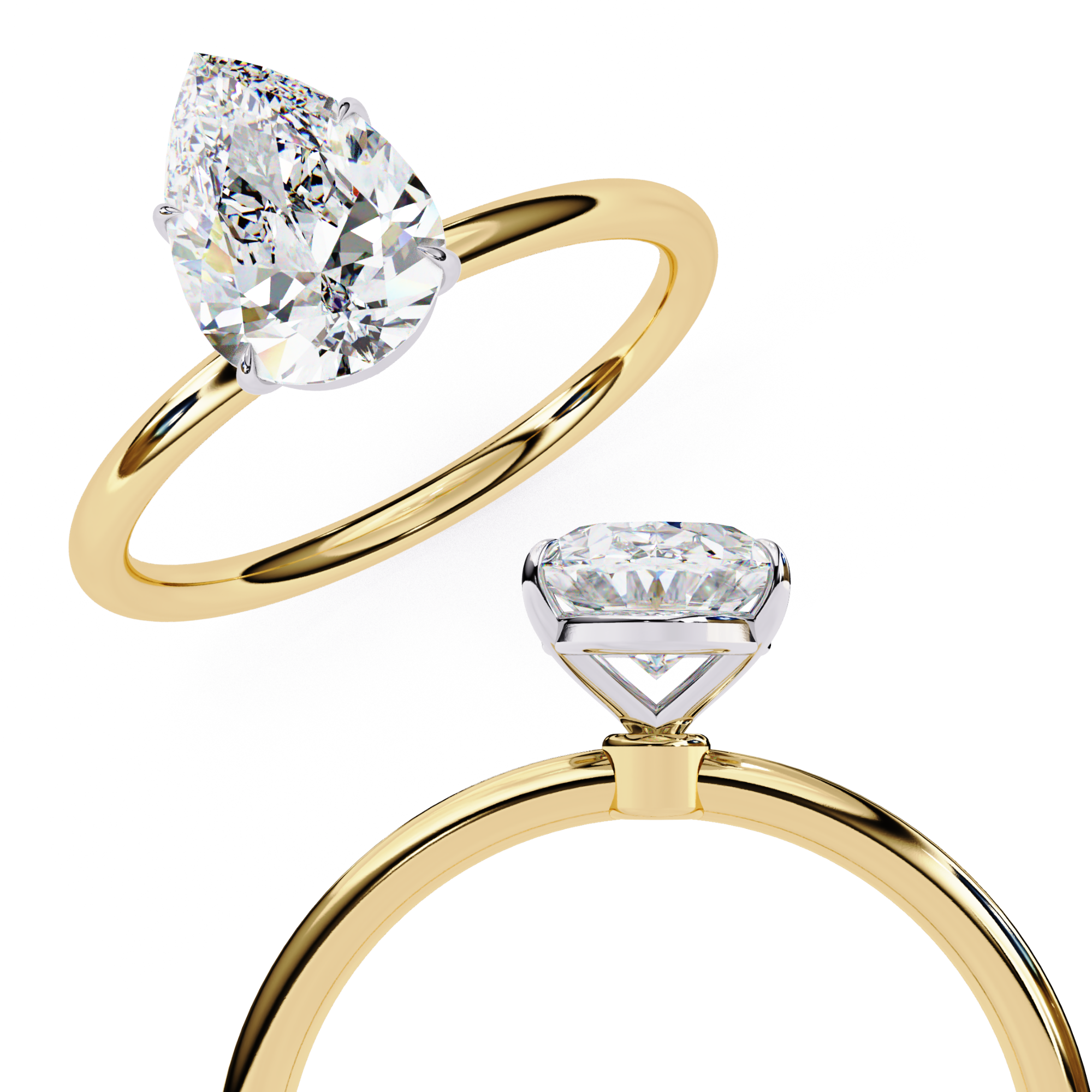 1 ct Elysian Tear Ring 9k