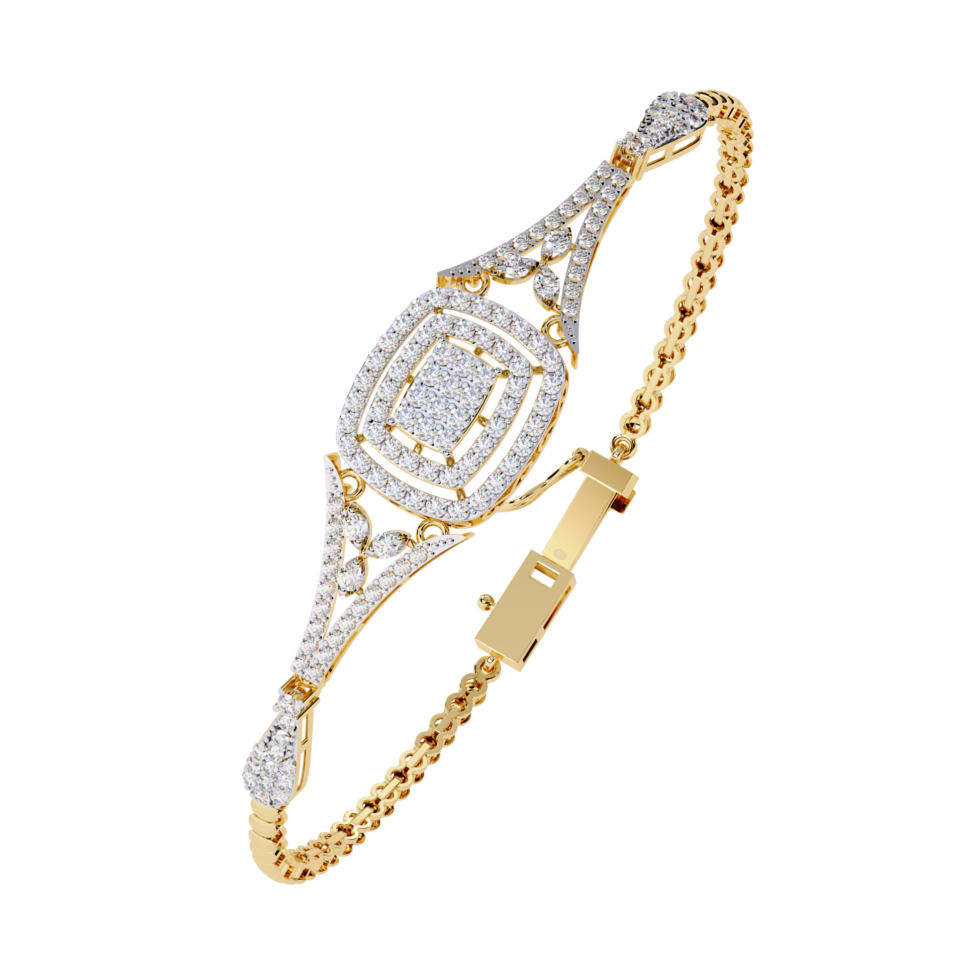 1.06 CT REGAL HALO BRACELET 18K
