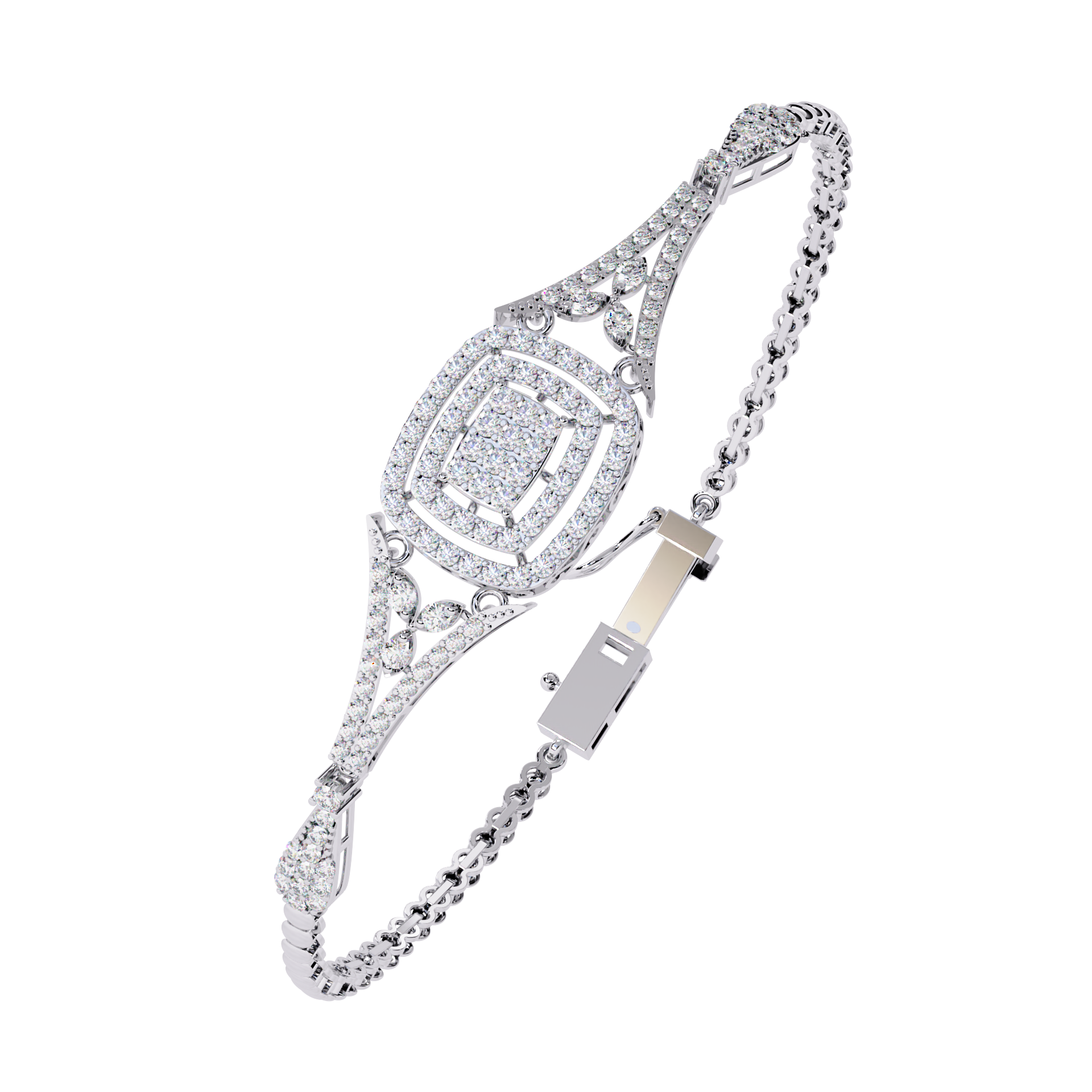 1.06 CT REGAL HALO BRACELET 18K