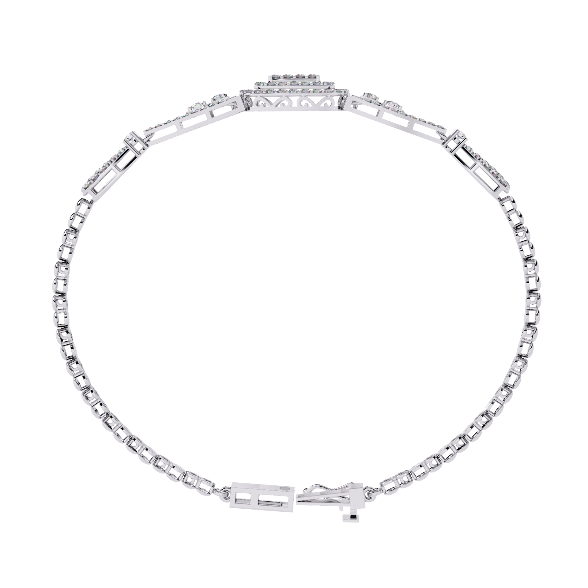 1.06 CT REGAL HALO BRACELET 18K