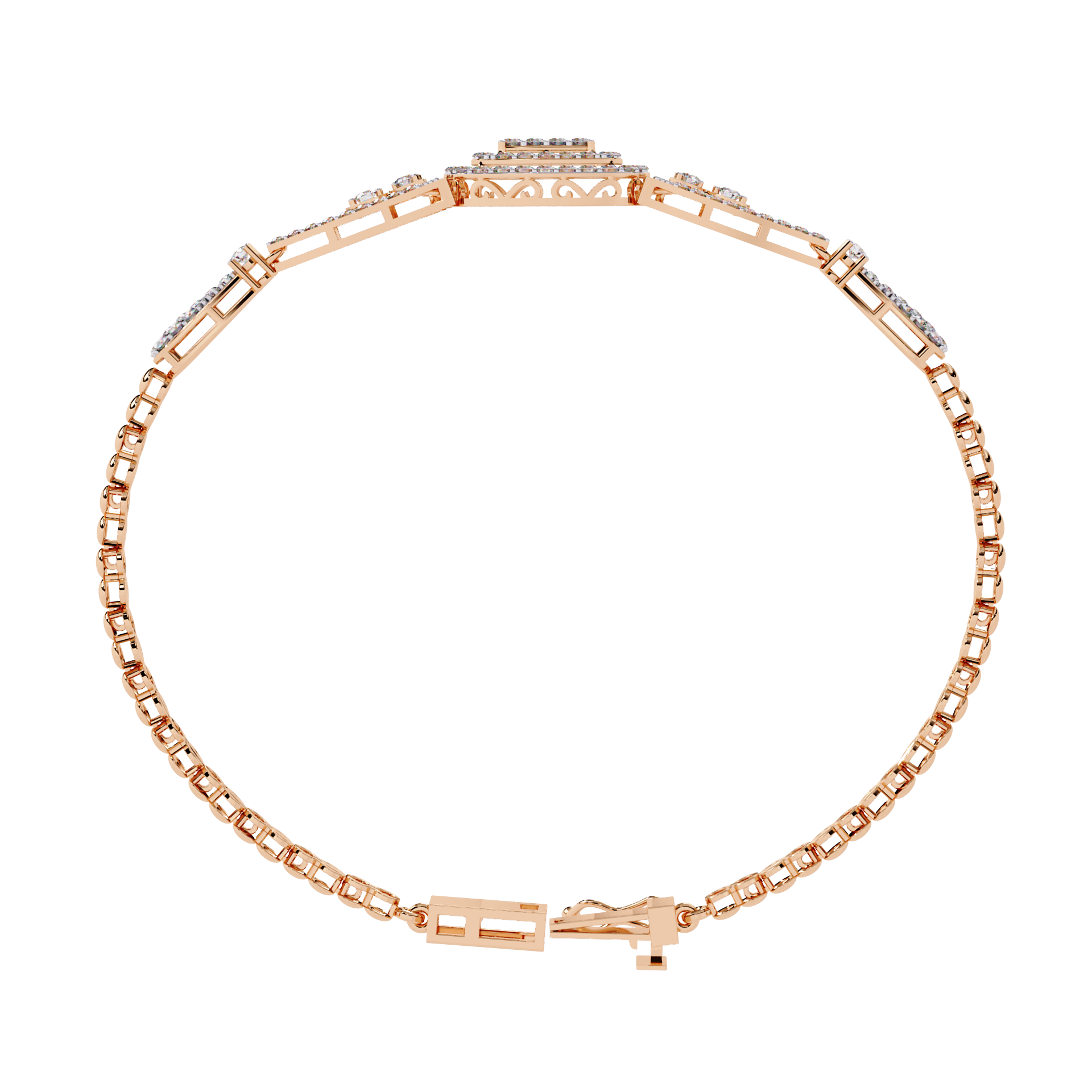 1.06 CT REGAL HALO BRACELET 18K