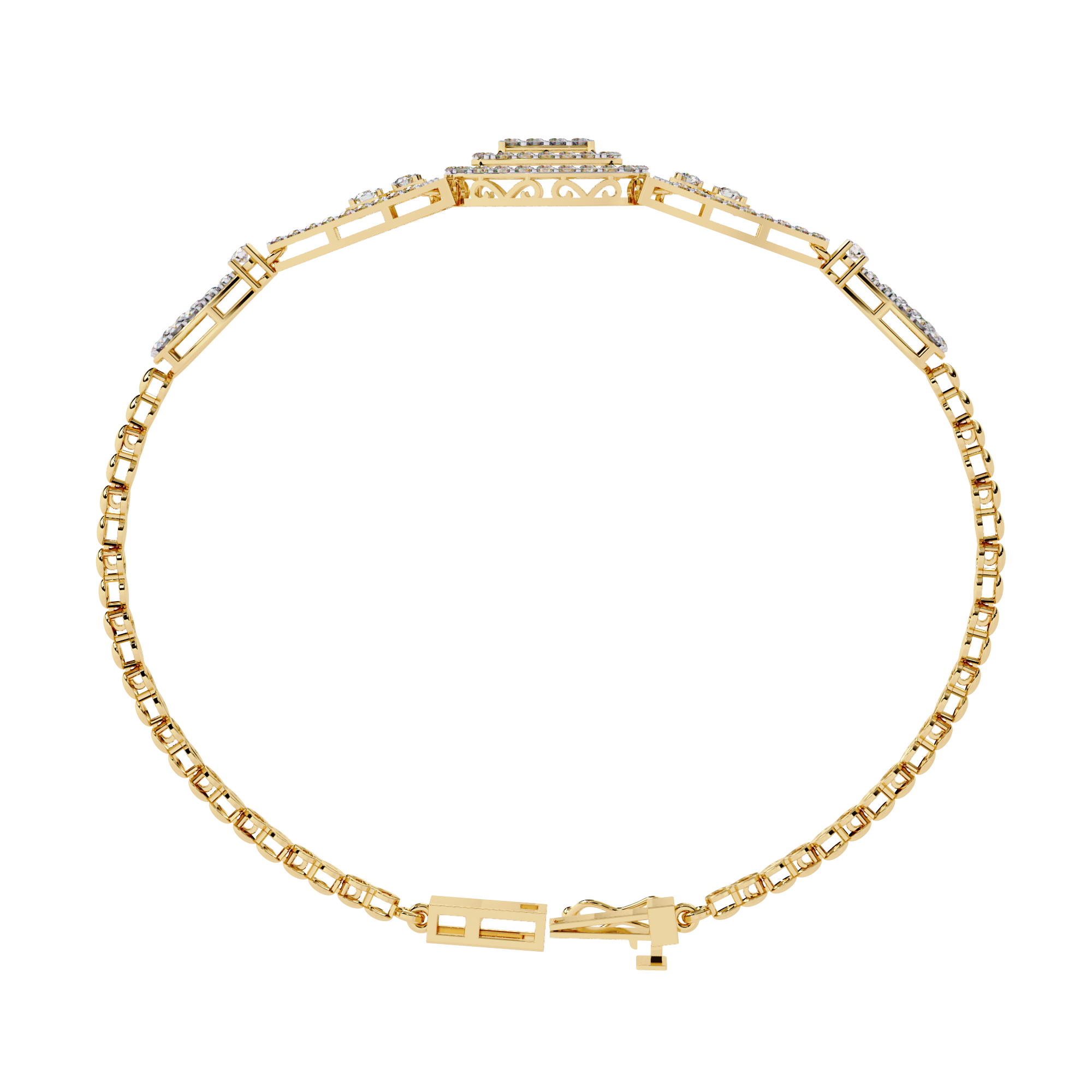 1.06 CT REGAL HALO BRACELET 18K