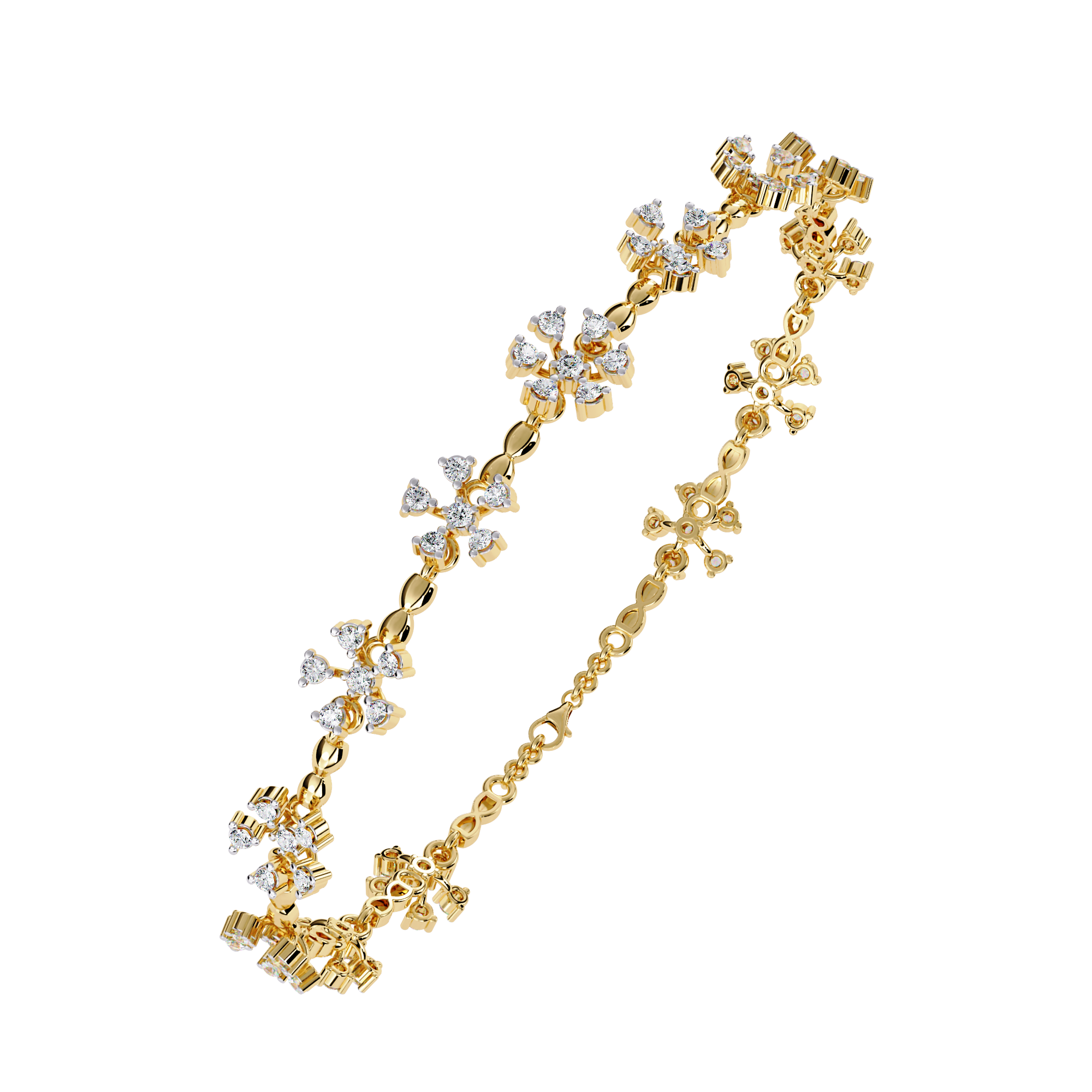 0.90 CT PETITE BLOOM BRACELET 18K