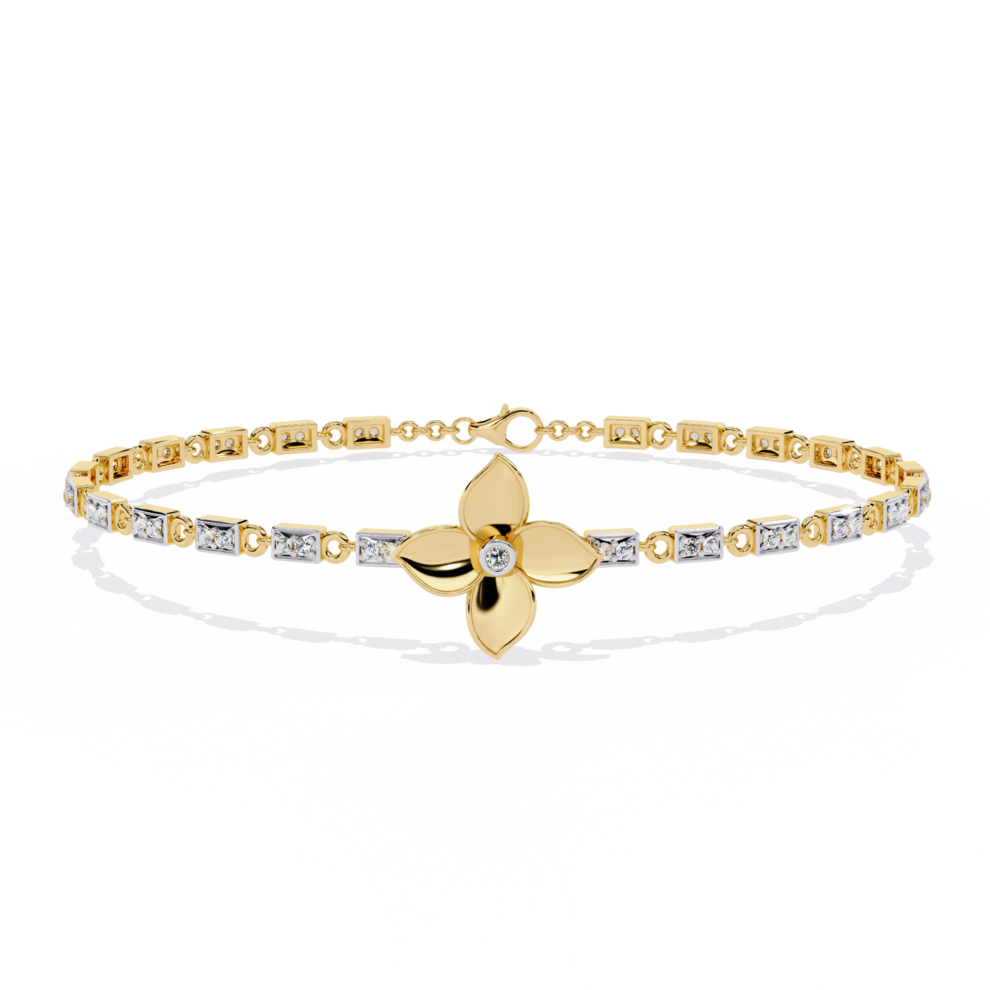 0.41 CT FLORÉ PETAL BRACELET 18K
