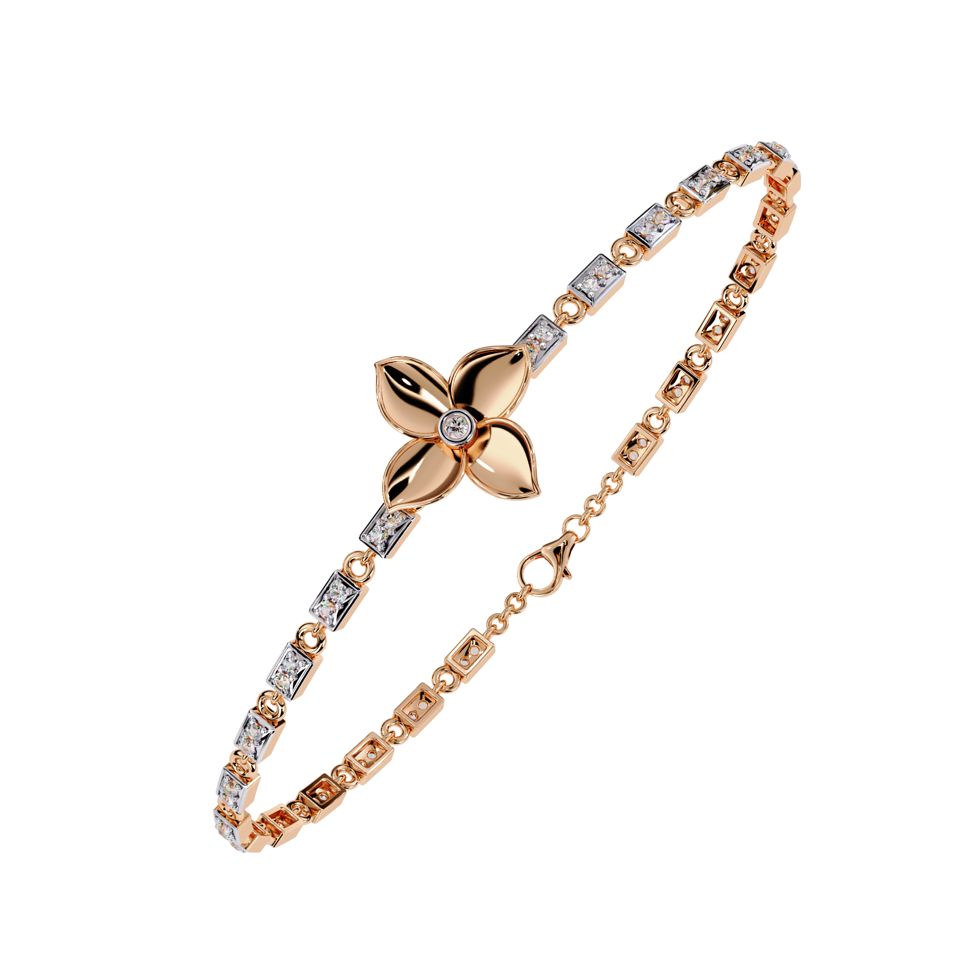 0.41 CT FLORÉ PETAL BRACELET 18K