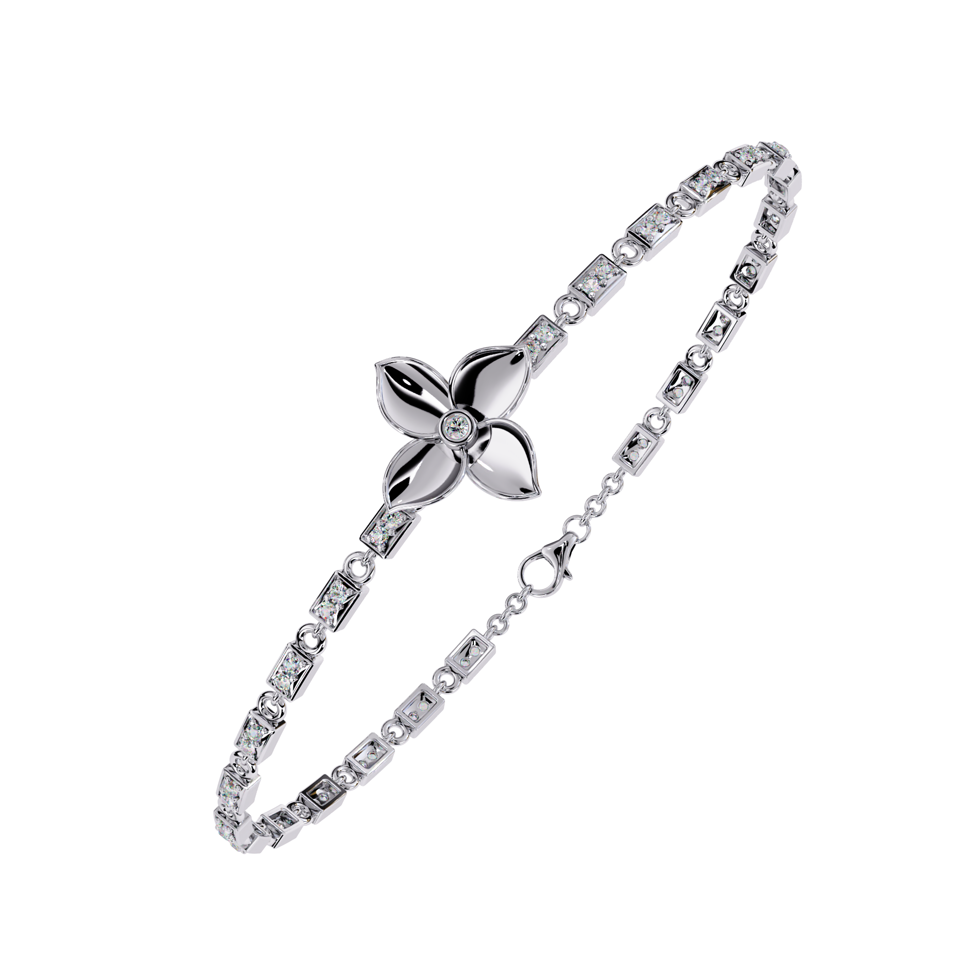 0.41 CT FLORÉ PETAL BRACELET 18K